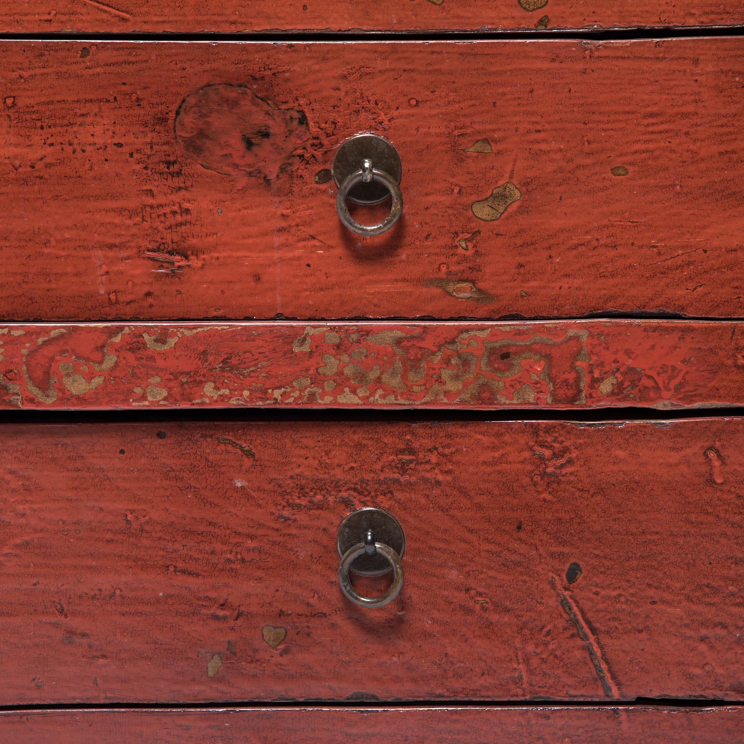 Chinese Tall Lacquered Dowry Cabinet 4