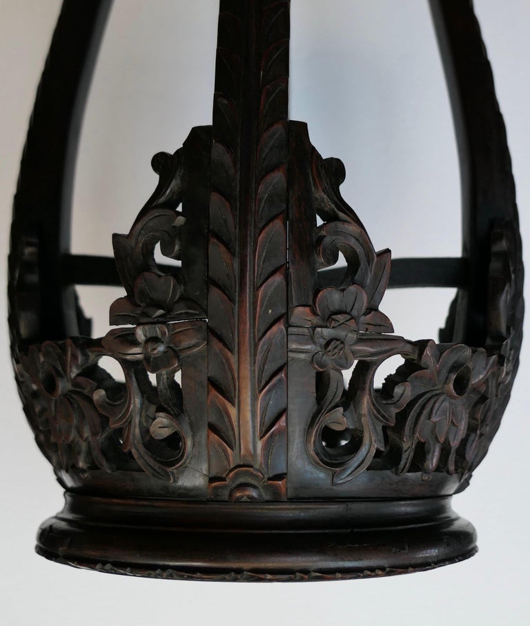 Chinese Tall Teak Pedestal Table For Sale at 1stDibs