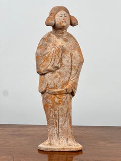 Chinese Tang Dynasty (618-907 AD) Terracotta Figure of a Standing Court Lady