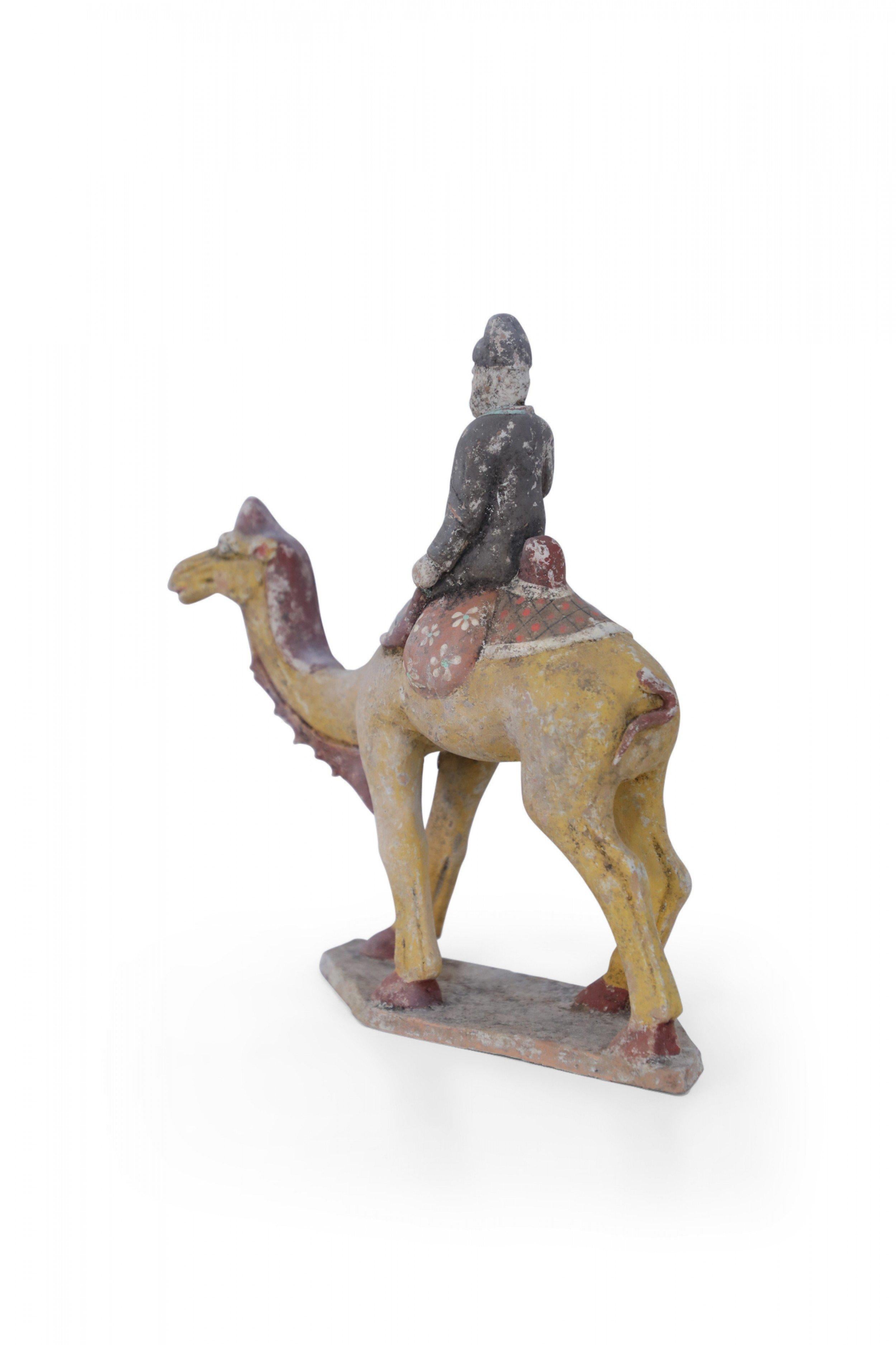 Chinese Export Chinese Tang Dynasty-Style Camel with Rider Tomb Figure For Sale