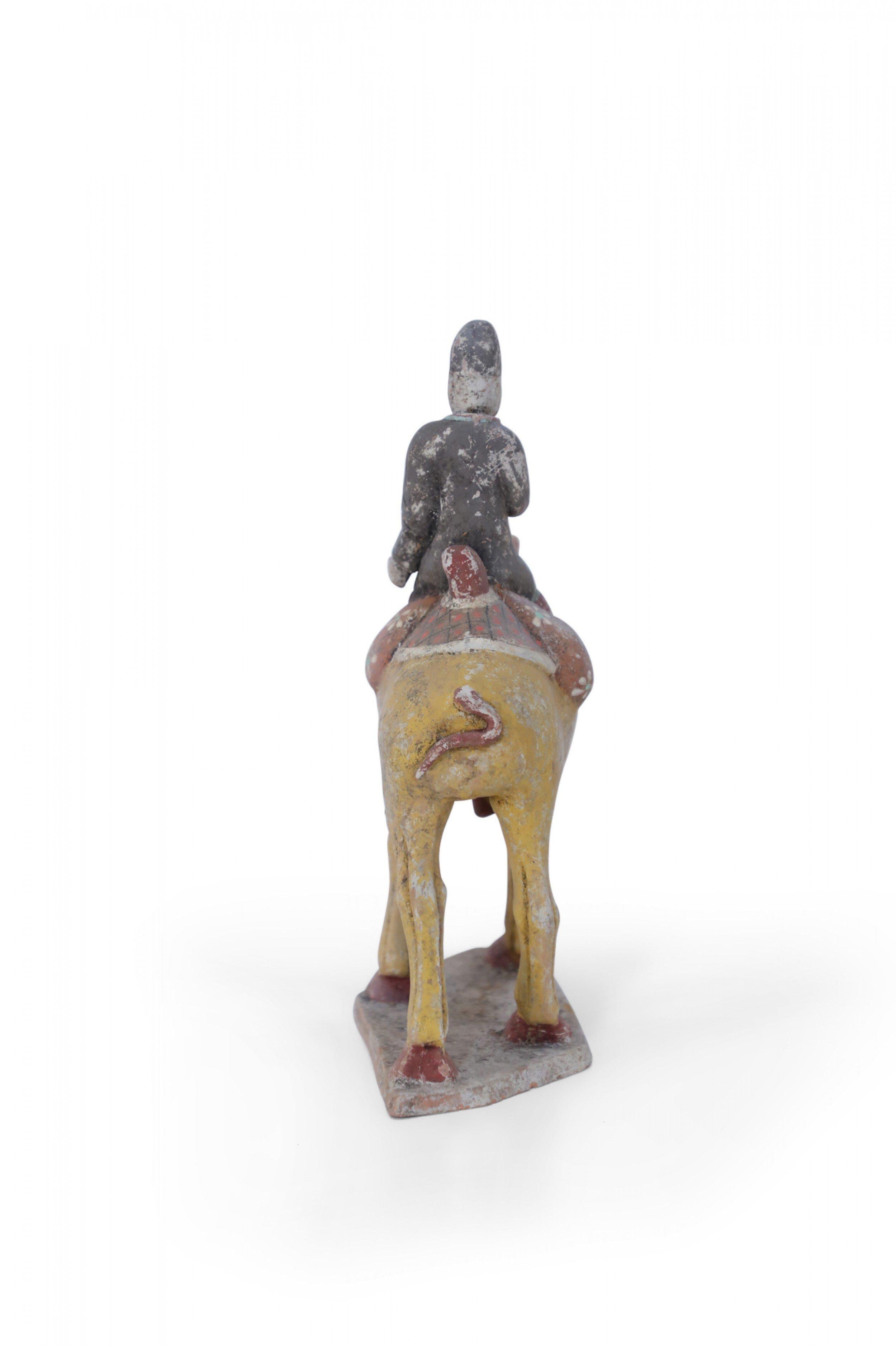 Chinese Tang Dynasty-Style Camel with Rider Tomb Figure In Good Condition For Sale In New York, NY