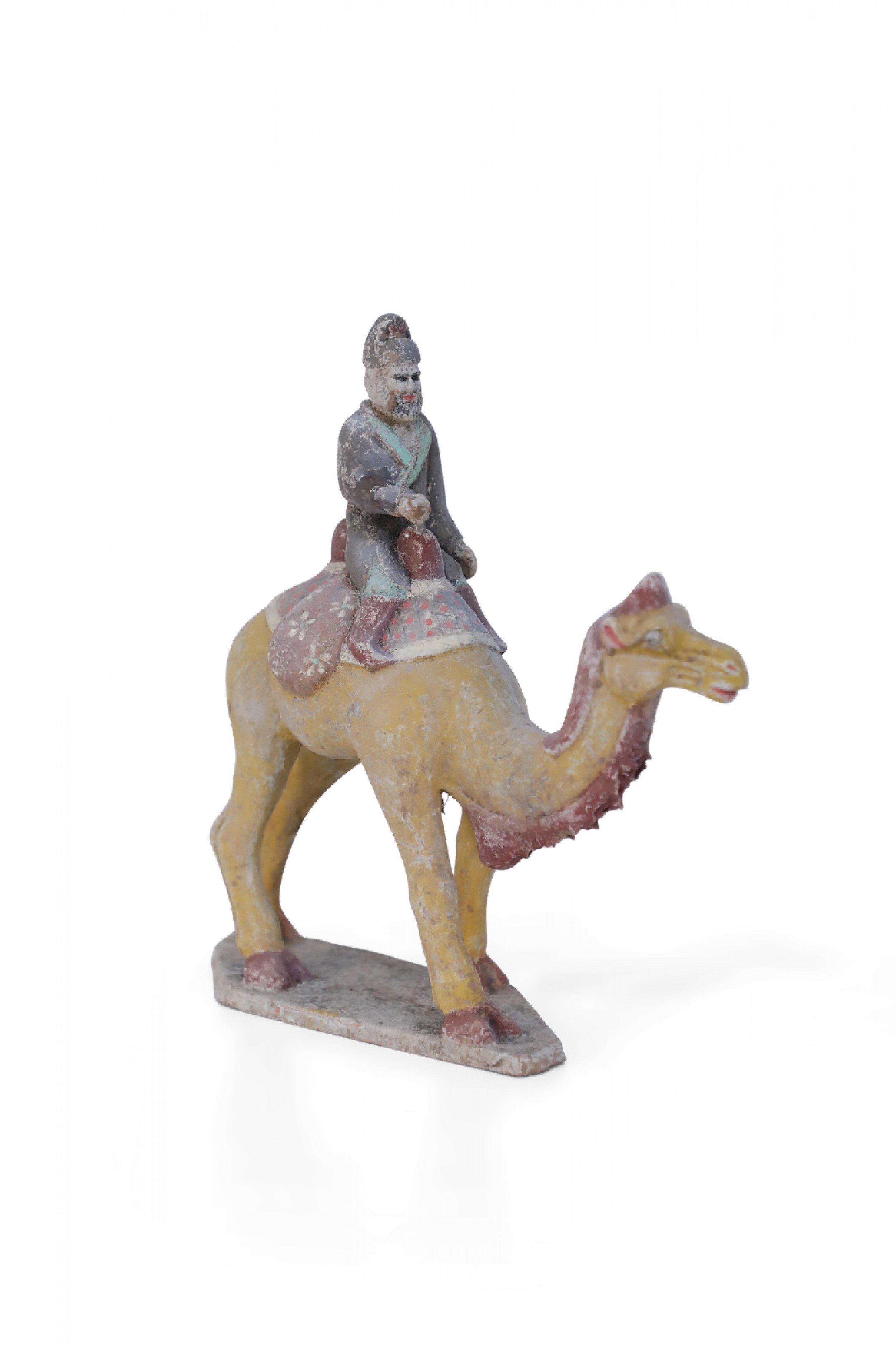 Chinese Tang Dynasty-Style Camel with Rider Tomb Figure For Sale 1