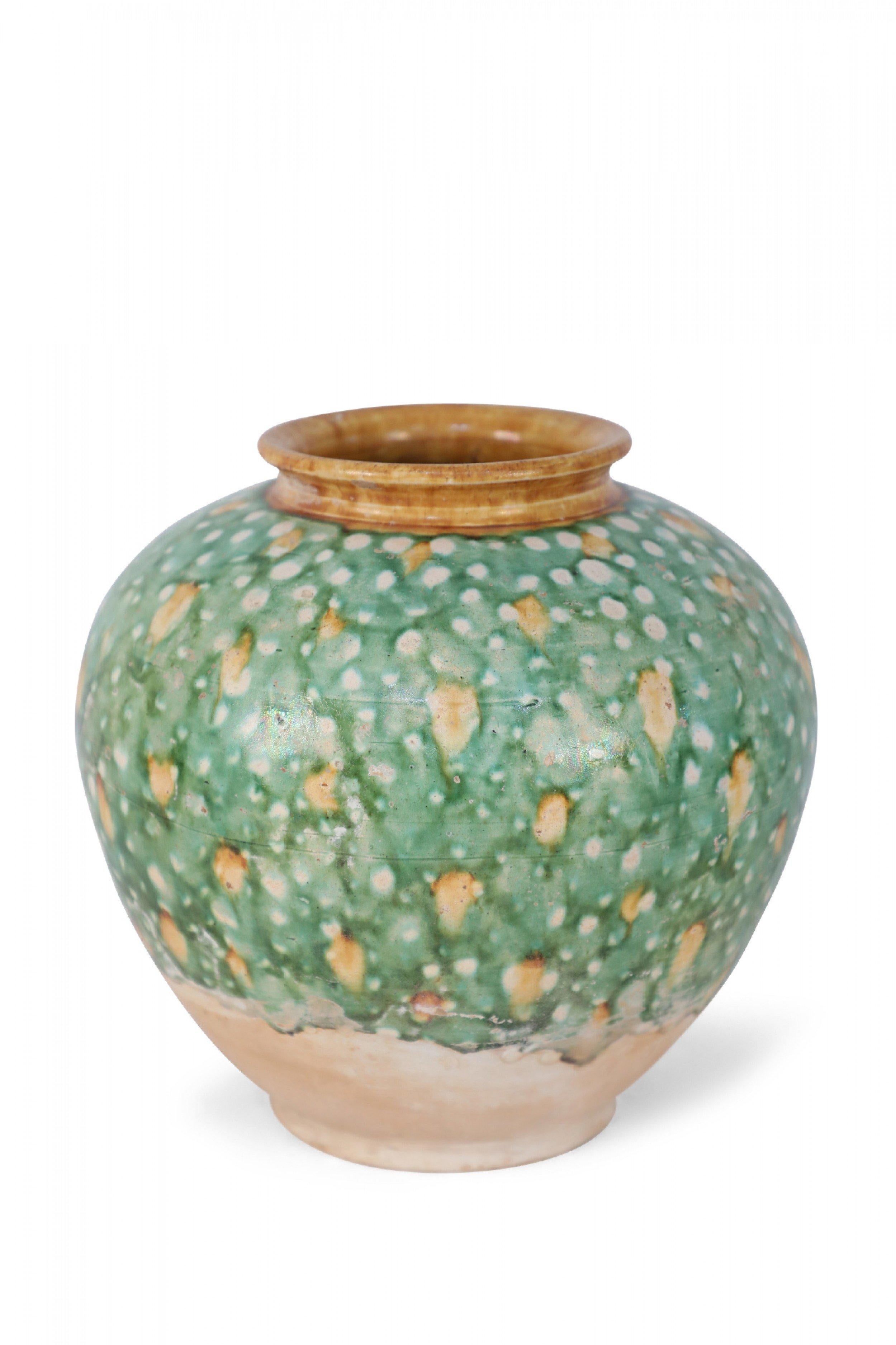 20th Century Chinese Tang Dynasty-Style Sancai Glazed Porcelain Vase