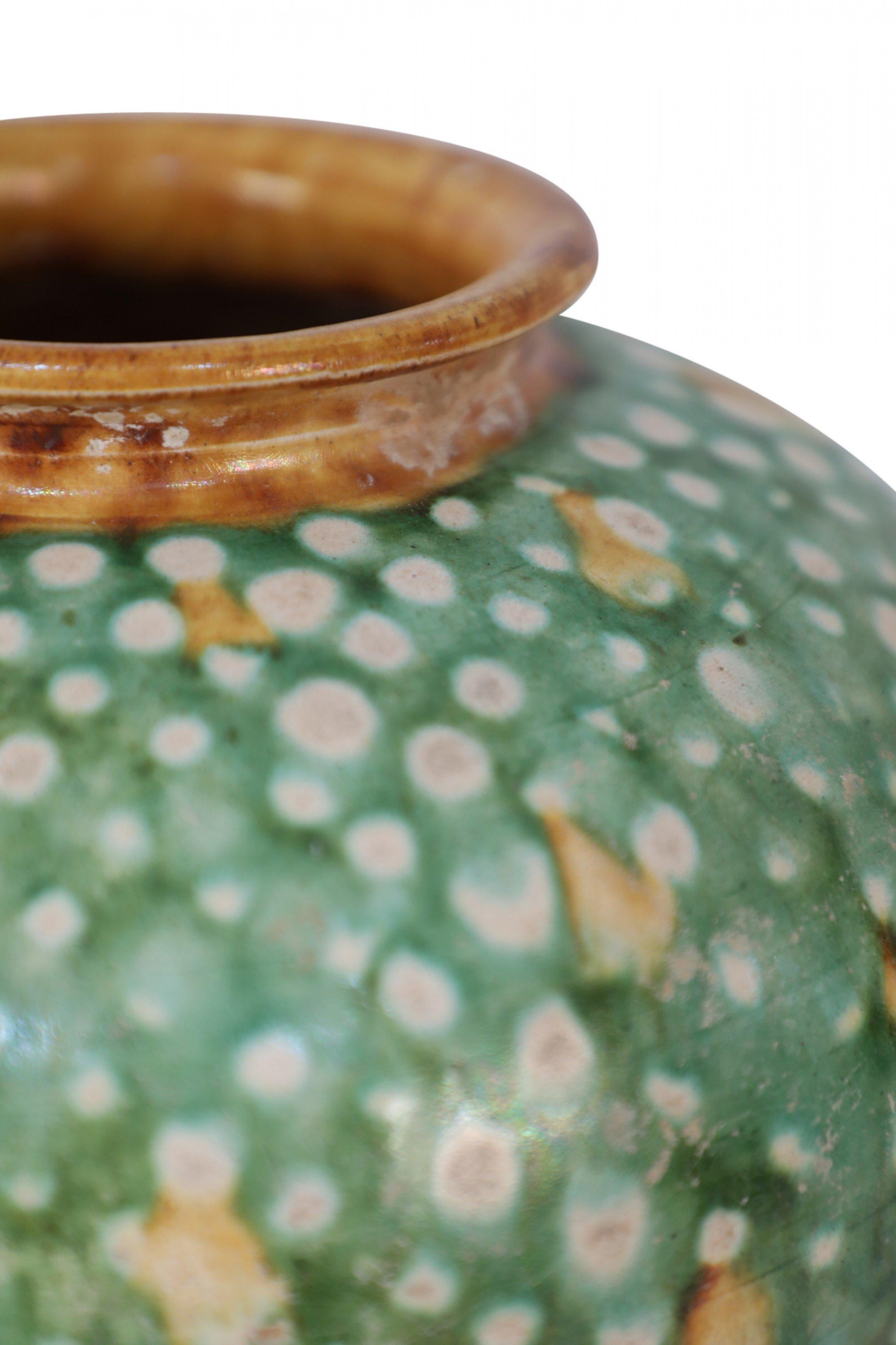 19th Century Chinese Tang Dynasty-Style Sancai Glazed Porcelain Vase
