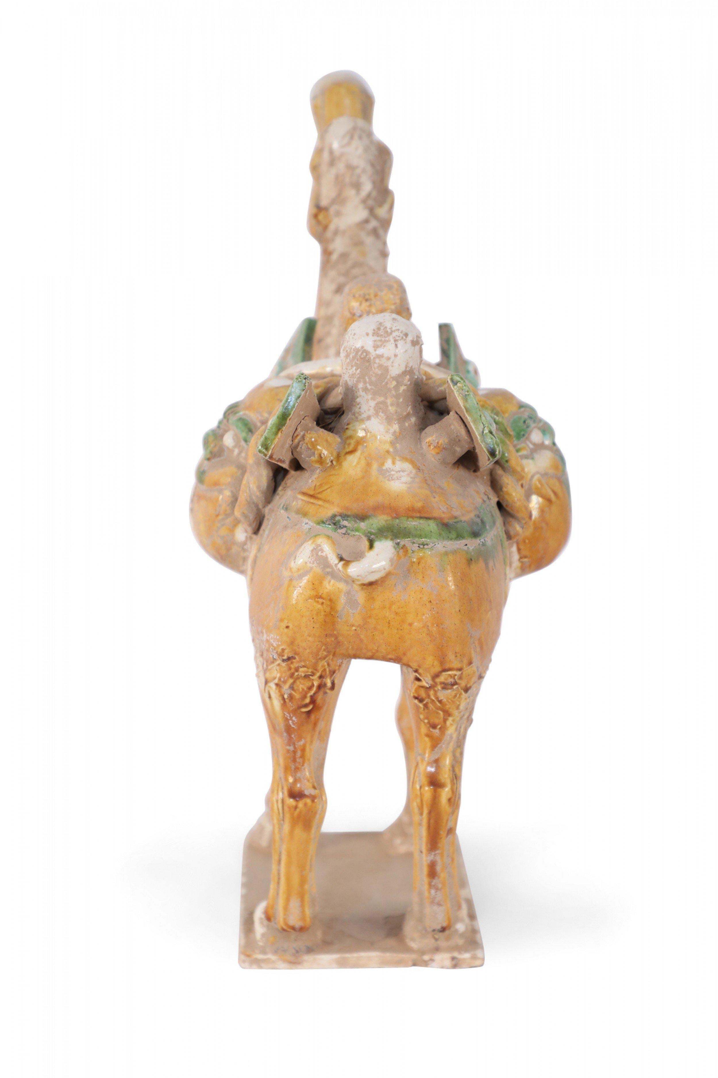Chinese Tang Dynasty-Style Sancai Glazed Terra Cotta Camel Tomb Figure In Good Condition For Sale In New York, NY