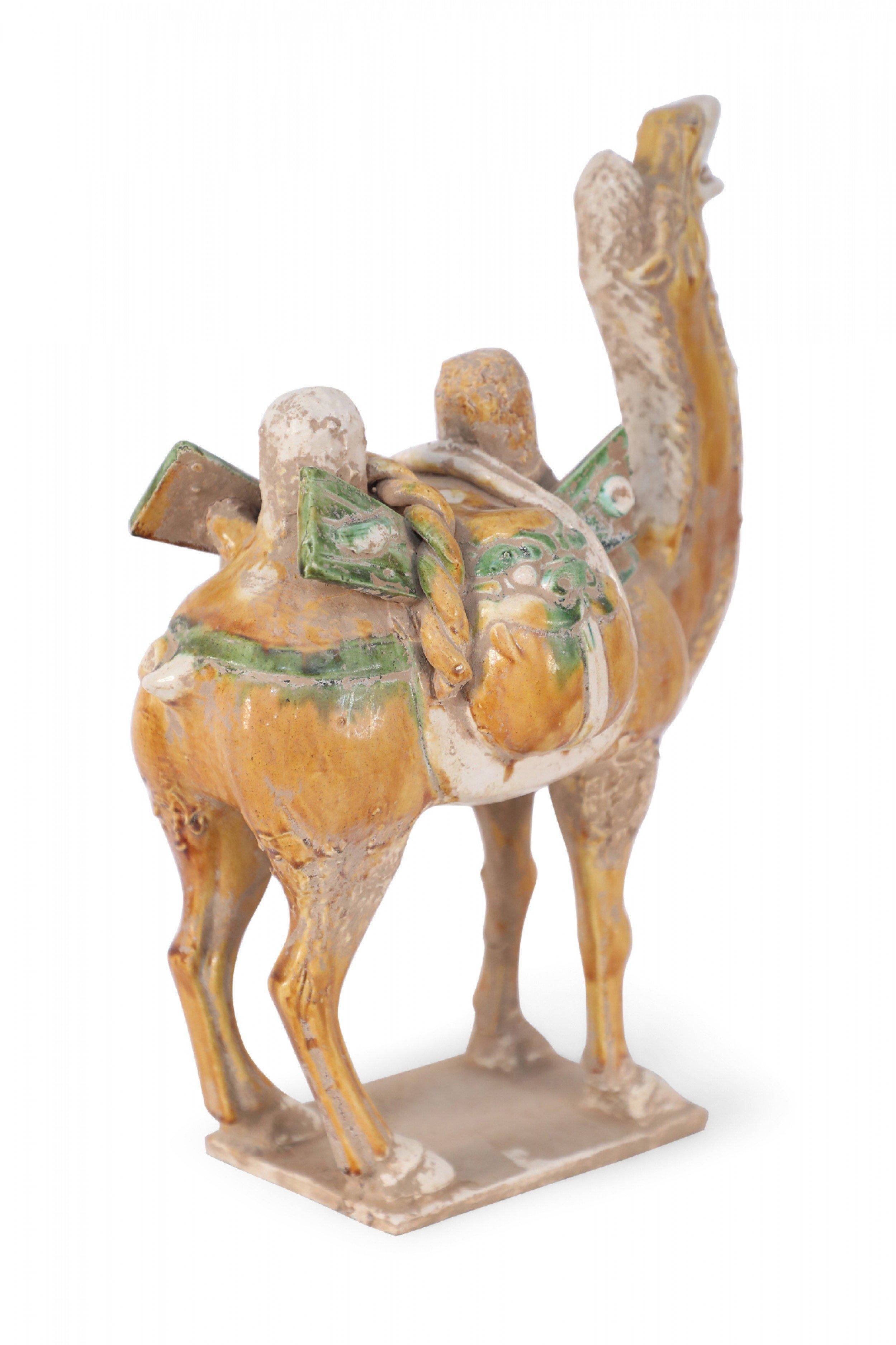 20th Century Chinese Tang Dynasty-Style Sancai Glazed Terra Cotta Camel Tomb Figure For Sale