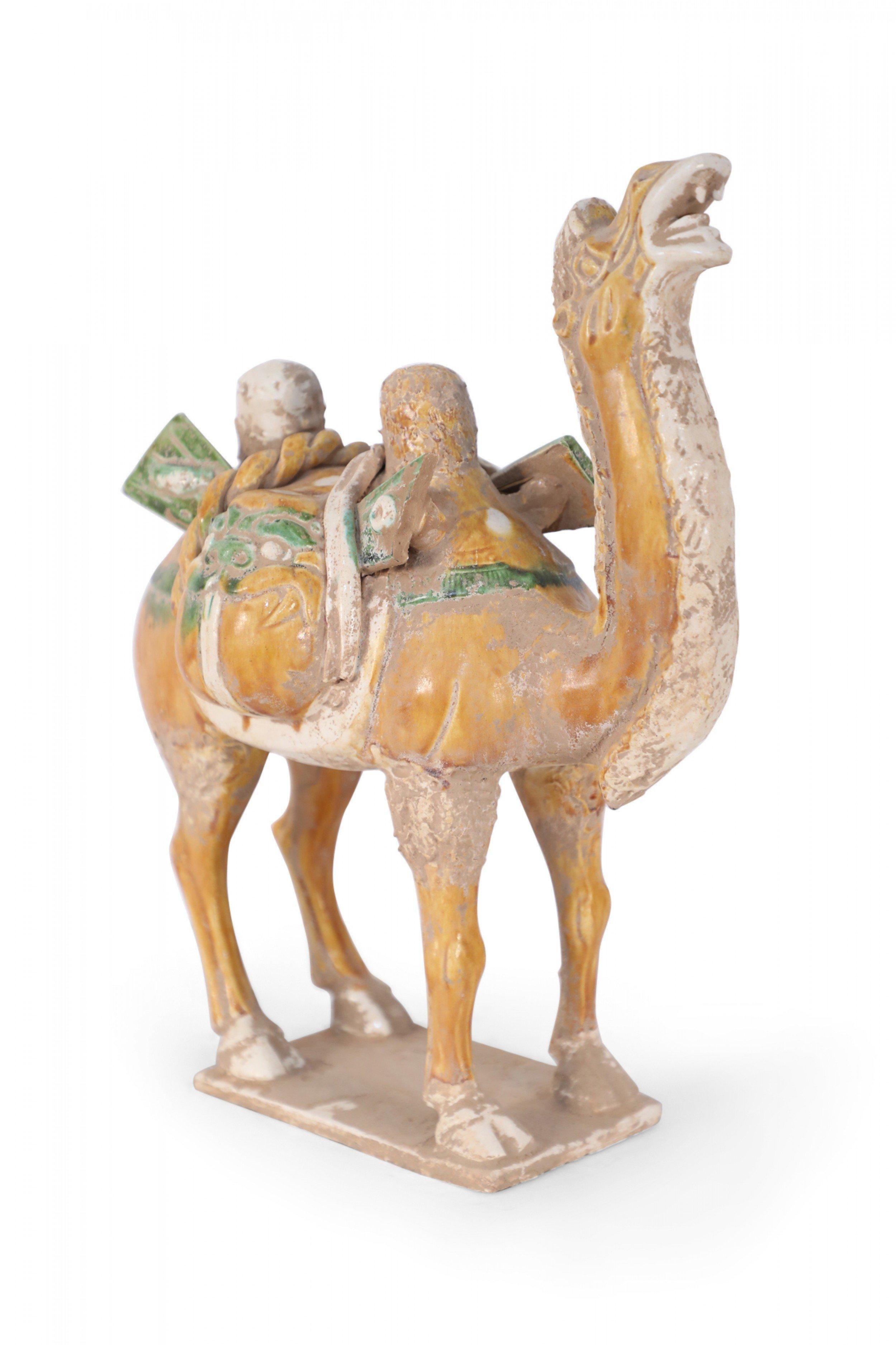 Chinese Tang Dynasty-Style Sancai Glazed Terra Cotta Camel Tomb Figure For Sale 1