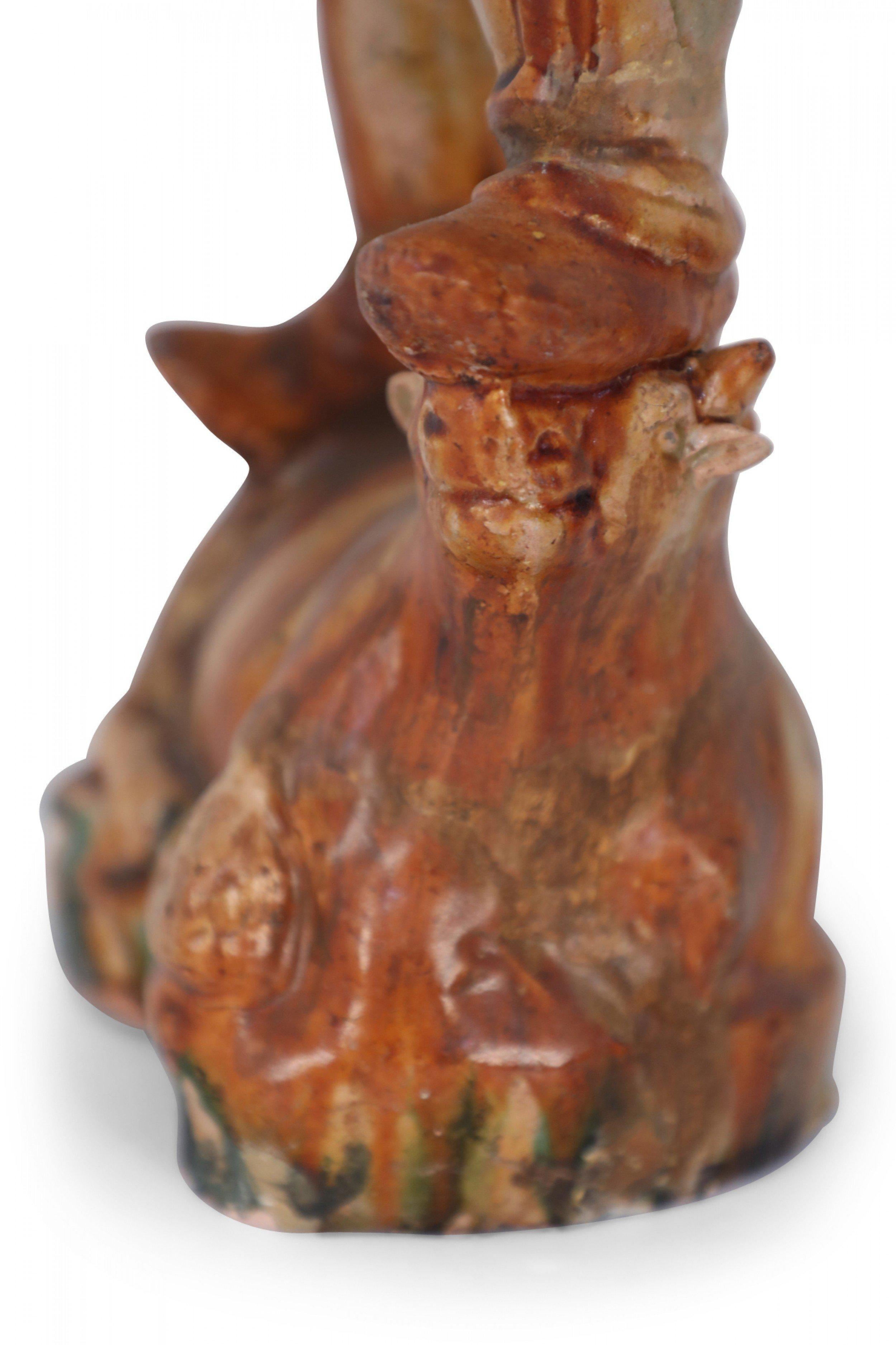 Chinese Tang Dynasty-Style Sancai Glazed Terra Cotta Tomb Guardian For Sale 6