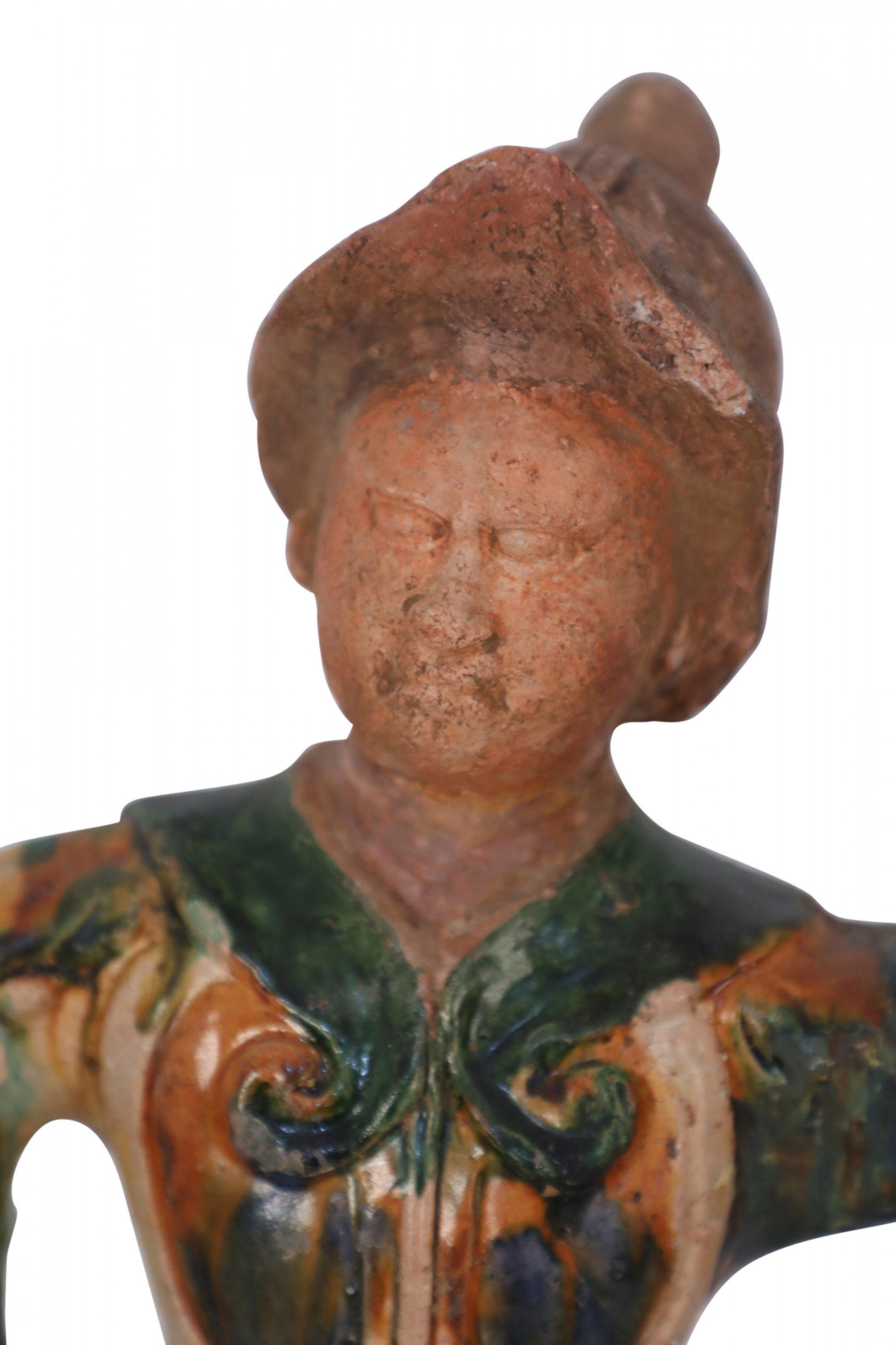 Chinese Tang Dynasty-Style Sancai Glazed Terra Cotta Tomb Guardian For Sale 3