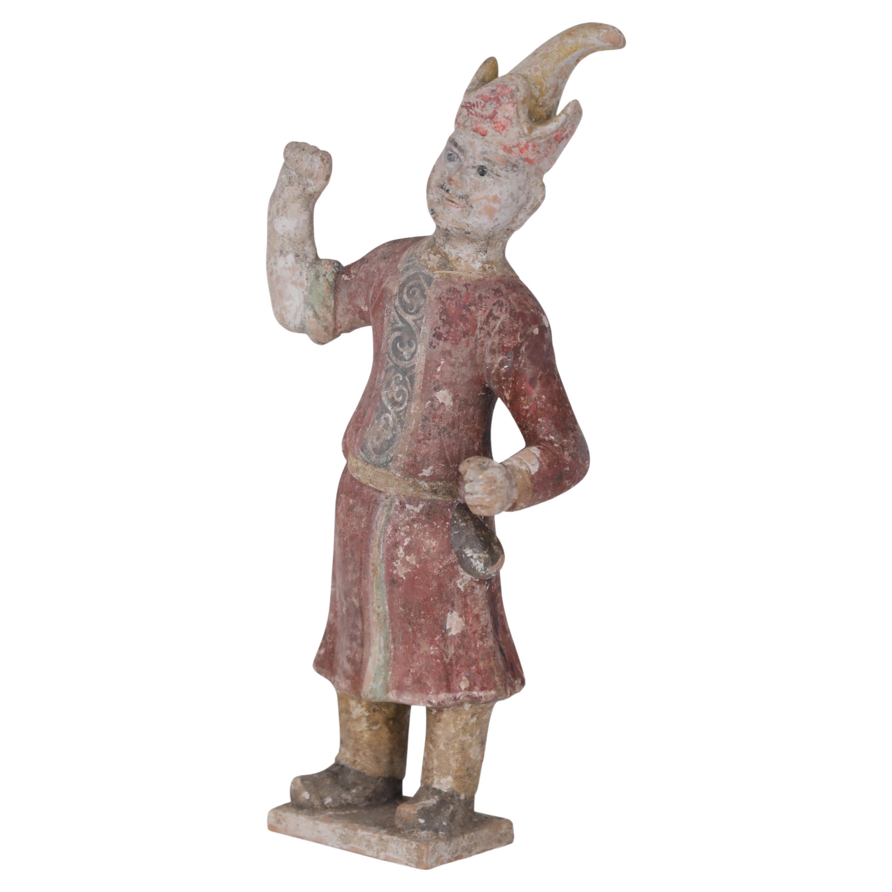 Chinese Tang Dynasty-Style Terra Cotta Huren Tomb Figure For Sale