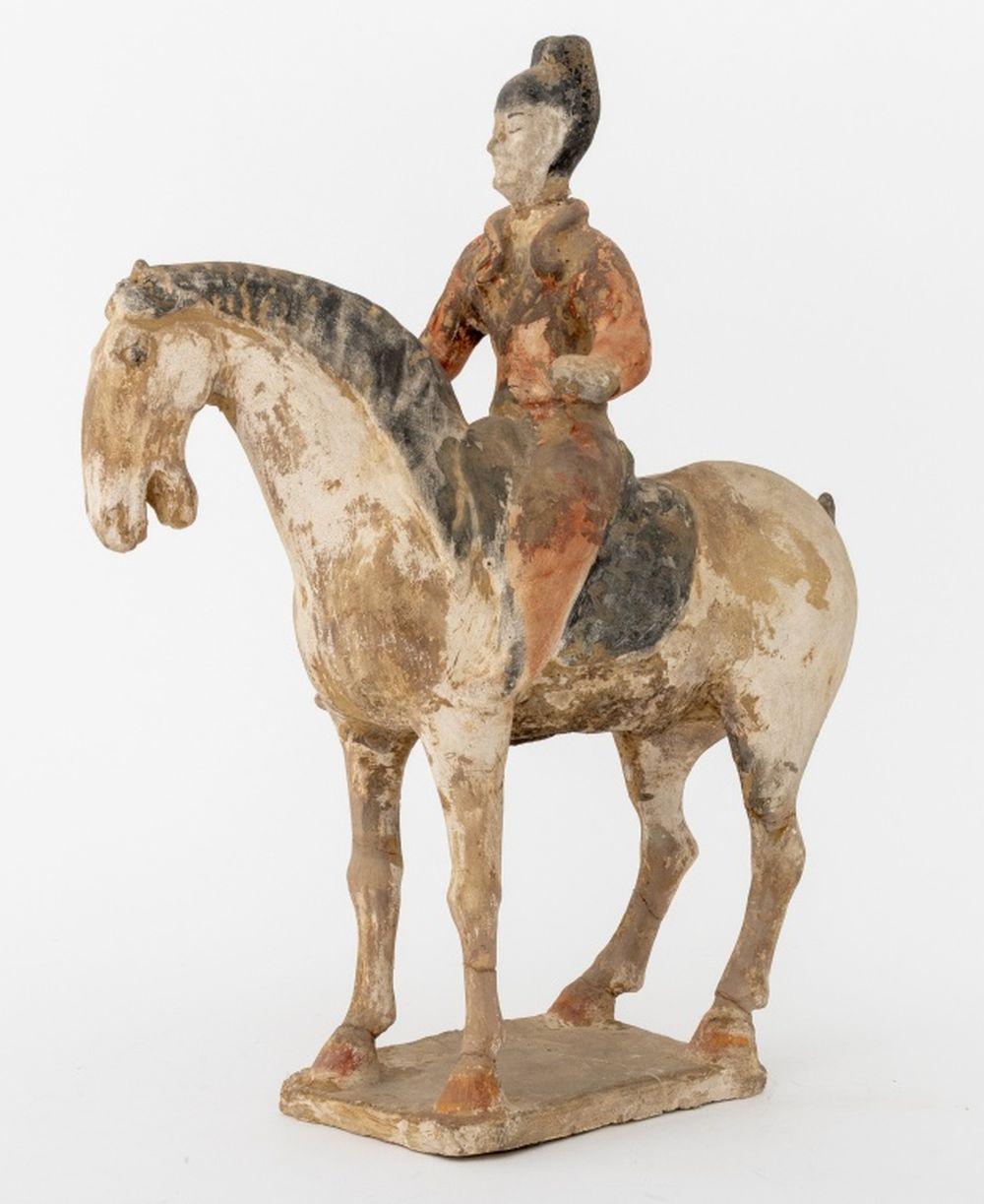Chinese Tang Horse & Rider Pottery Sculpture 6