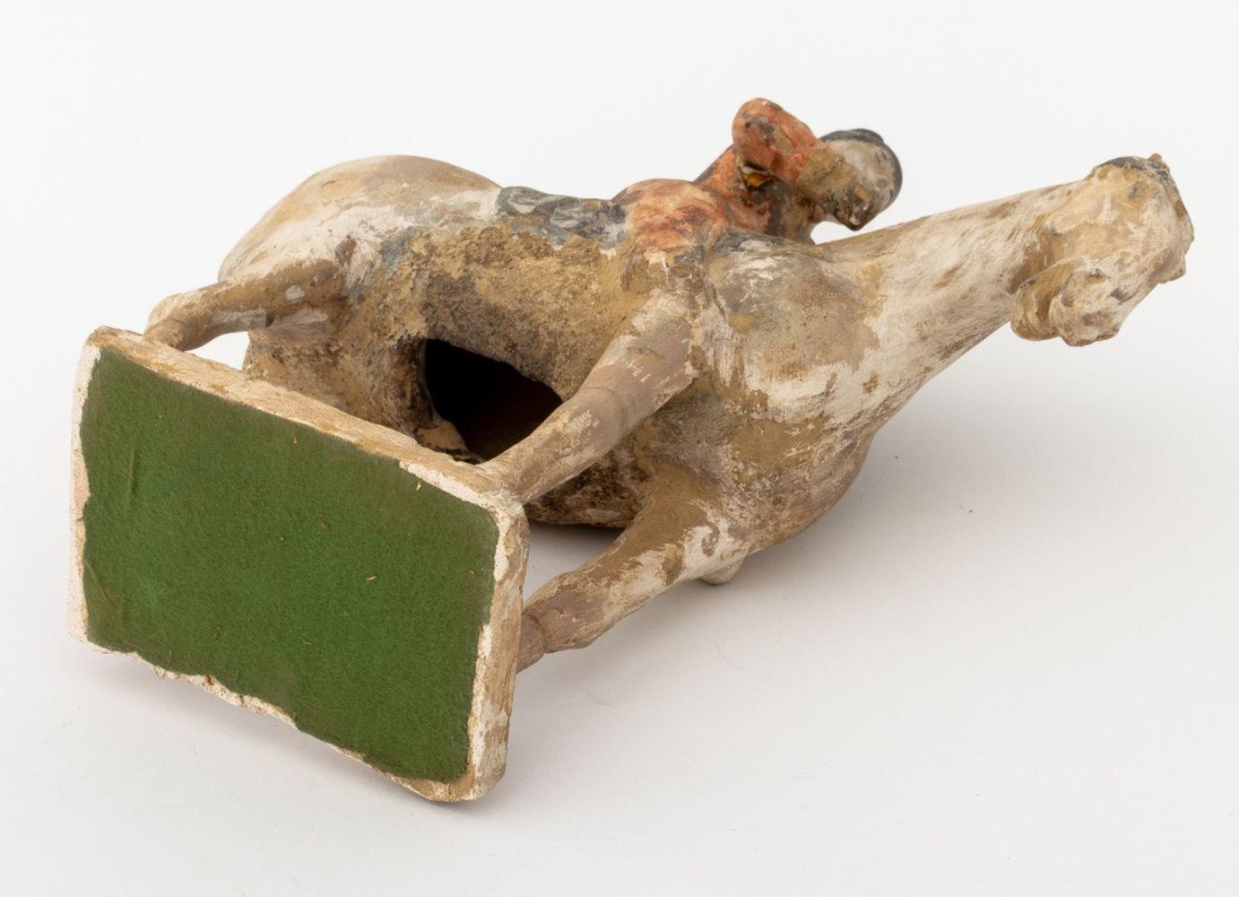 Chinese Tang Horse & Rider Pottery Sculpture 7
