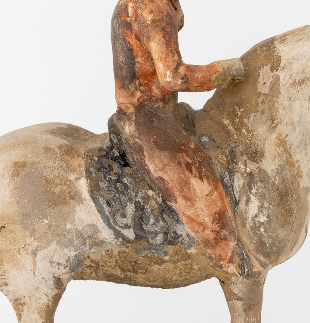 Chinese Tang Horse & Rider Pottery Sculpture 1