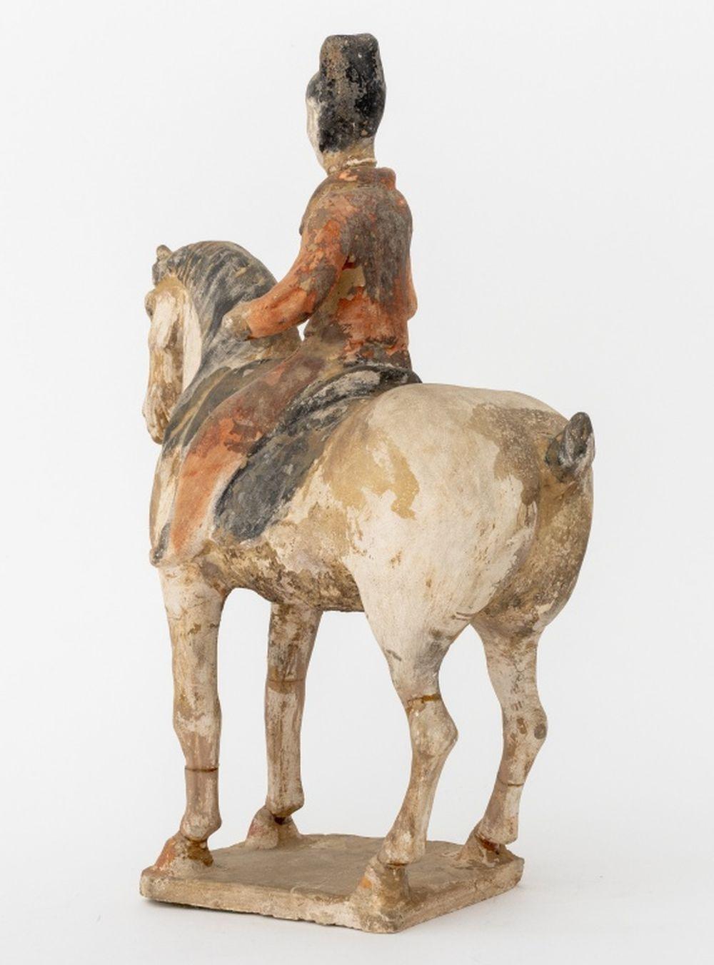 Chinese Tang Horse & Rider Pottery Sculpture 4