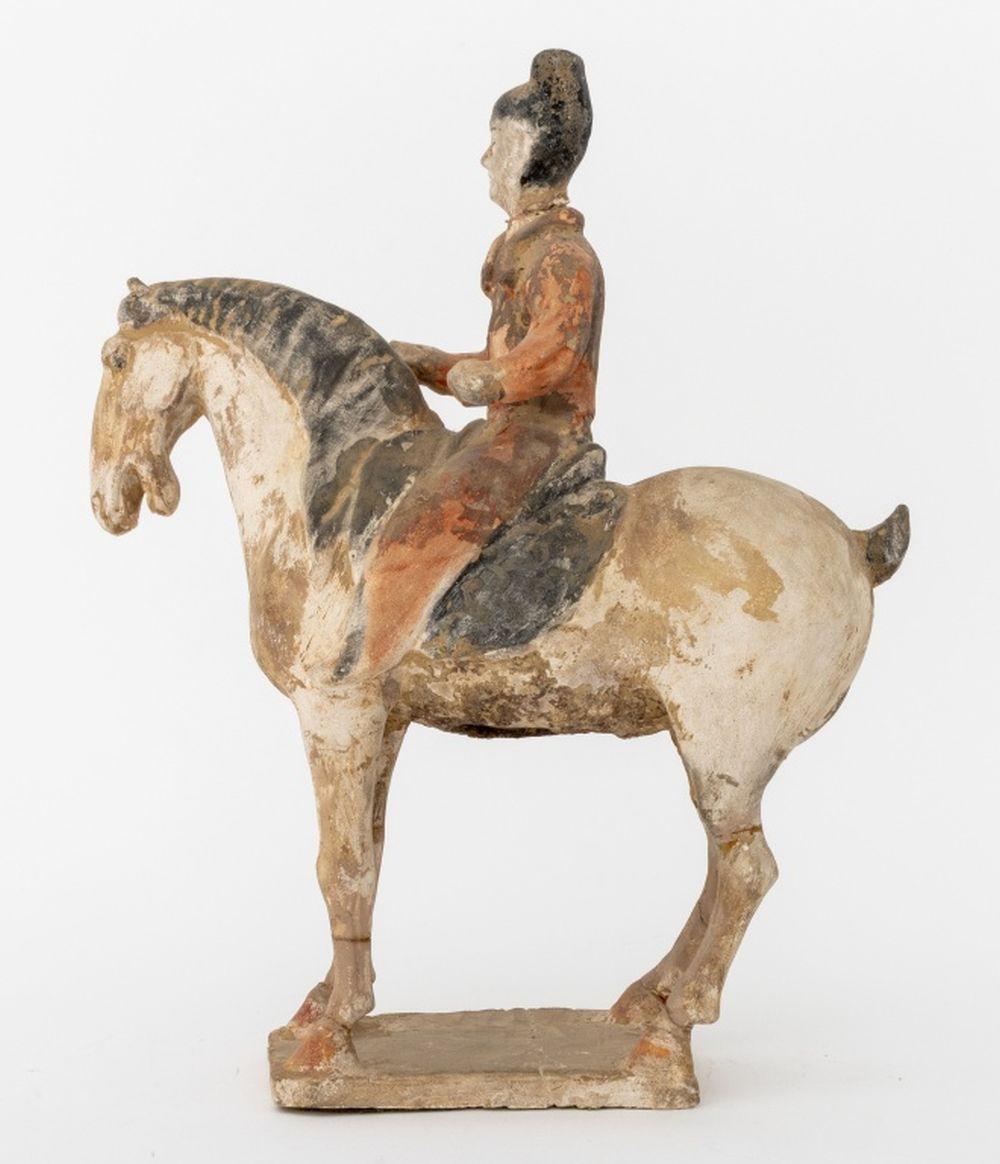 Chinese Tang Horse & Rider Pottery Sculpture 5
