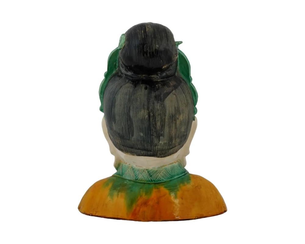 Chinese Tang Manner Glazed Pottery Bust Of Guanyin For Sale 3