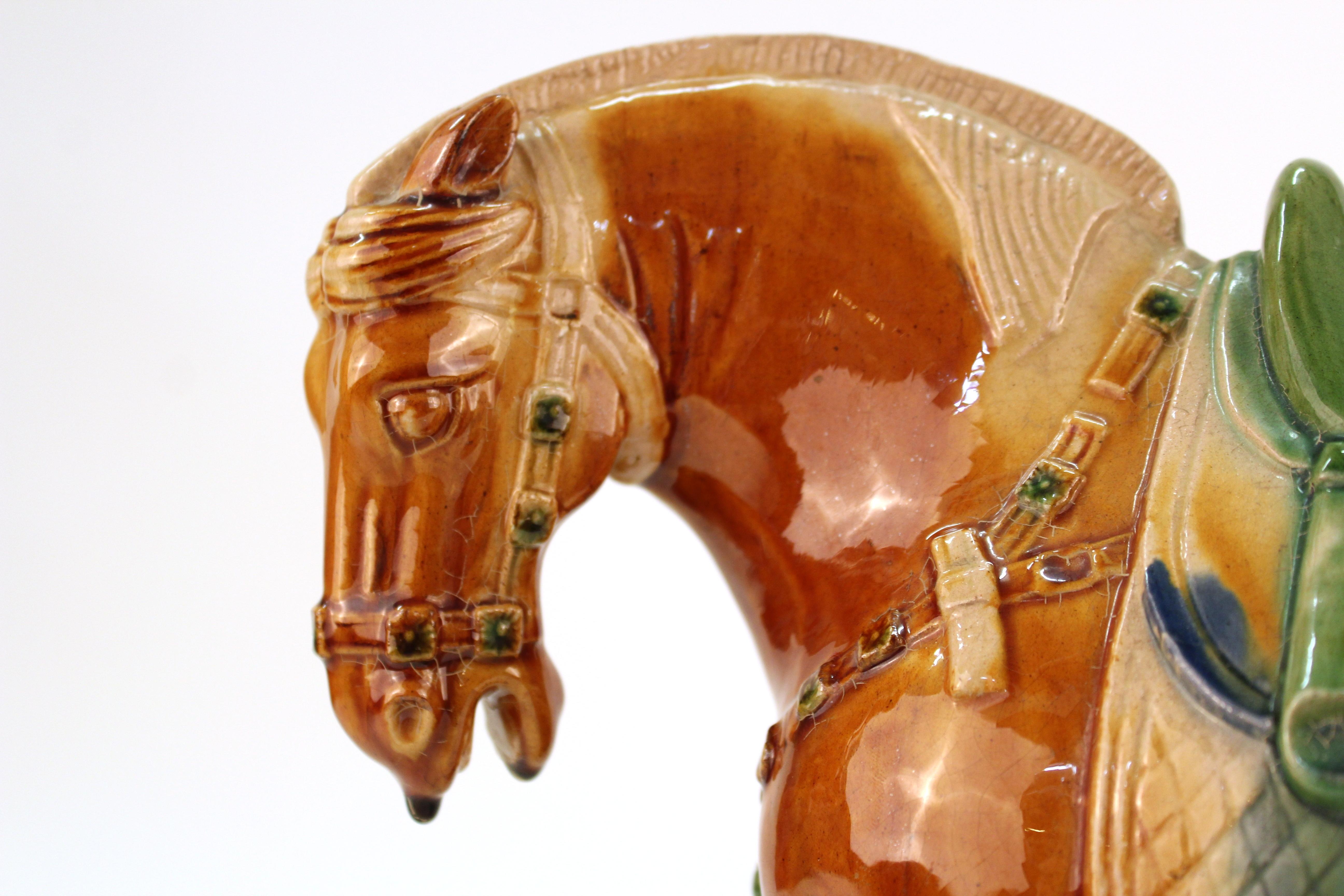 Chinese Tang Manner Sancai-Glazed Pottery of a Standing Horse 2