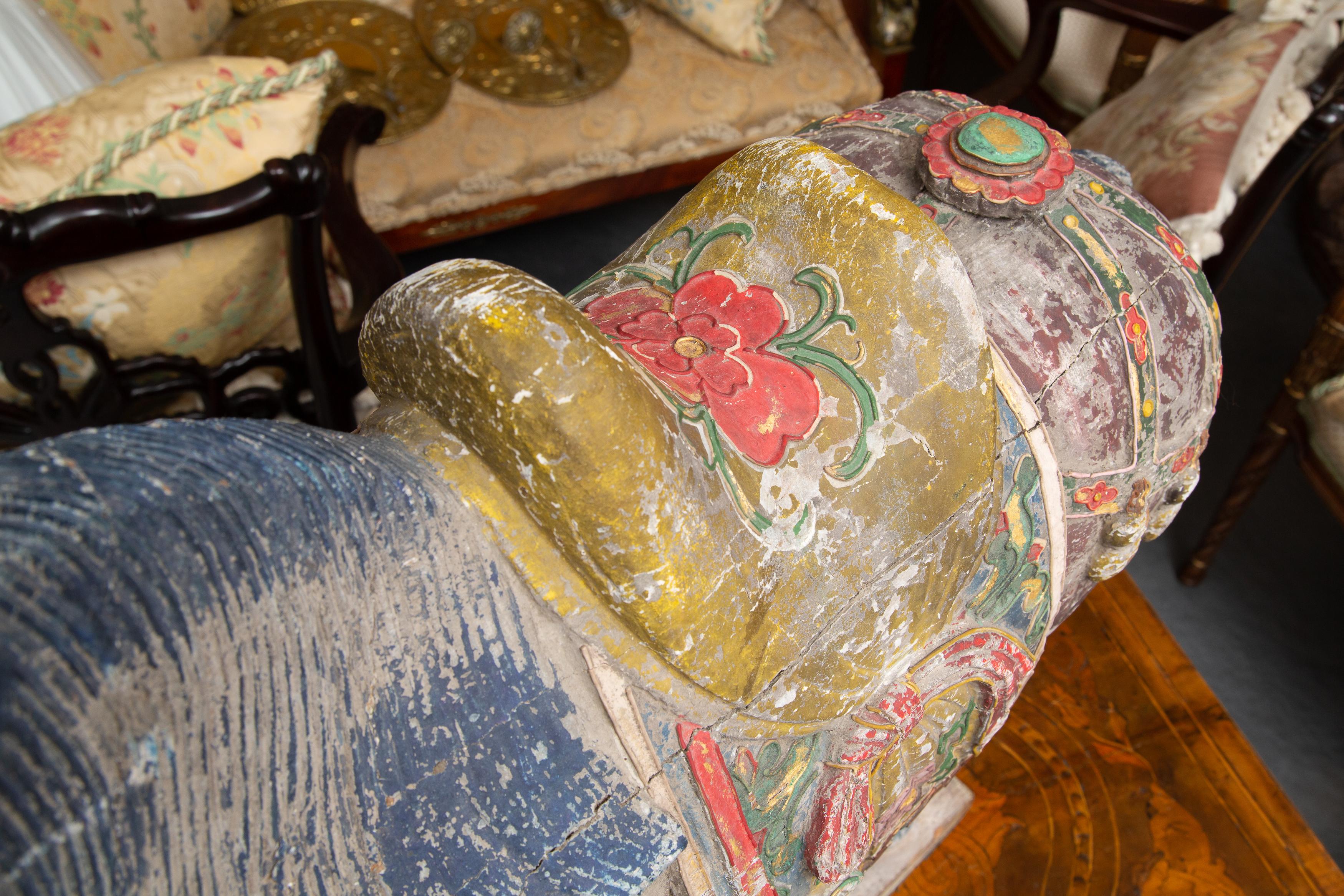 20th Century Chinese Tang Style Carved and Polychromed Horse