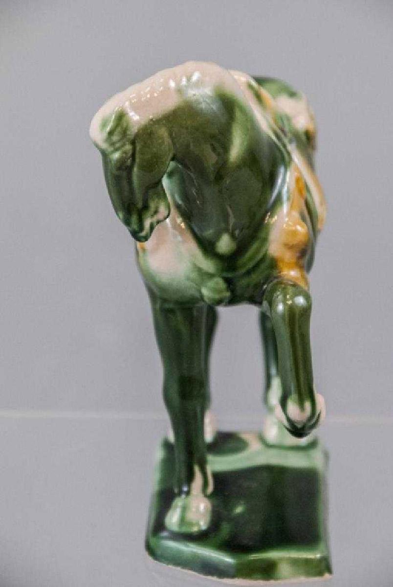 20th Century Chinese Tang Style Glazed Pottery Hand Painted Horse