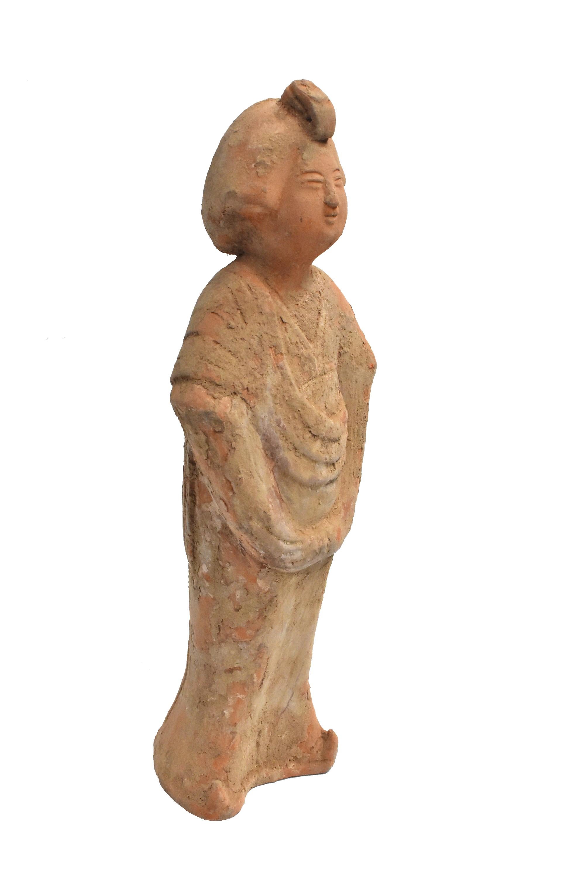 Hand-Crafted Chinese Tang Style Pottery Court Lady Figure 1