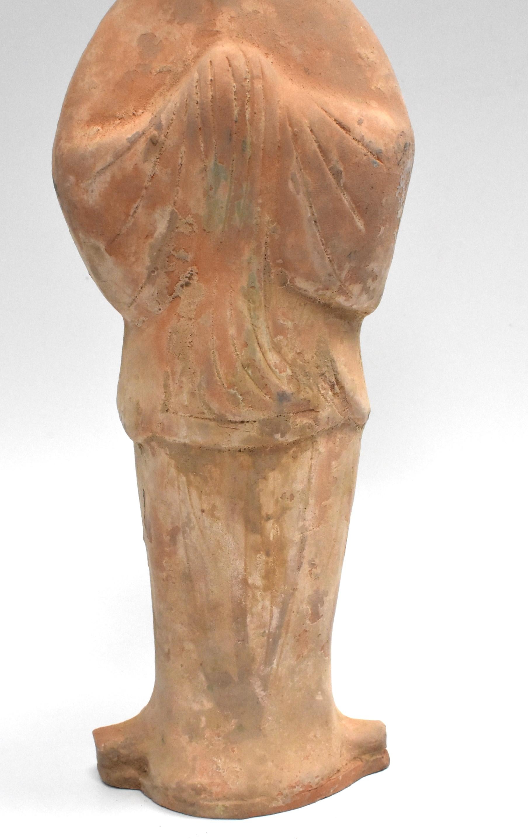 Chinese Terracotta Court Lady Tang Figure 3 In Good Condition In Somis, CA