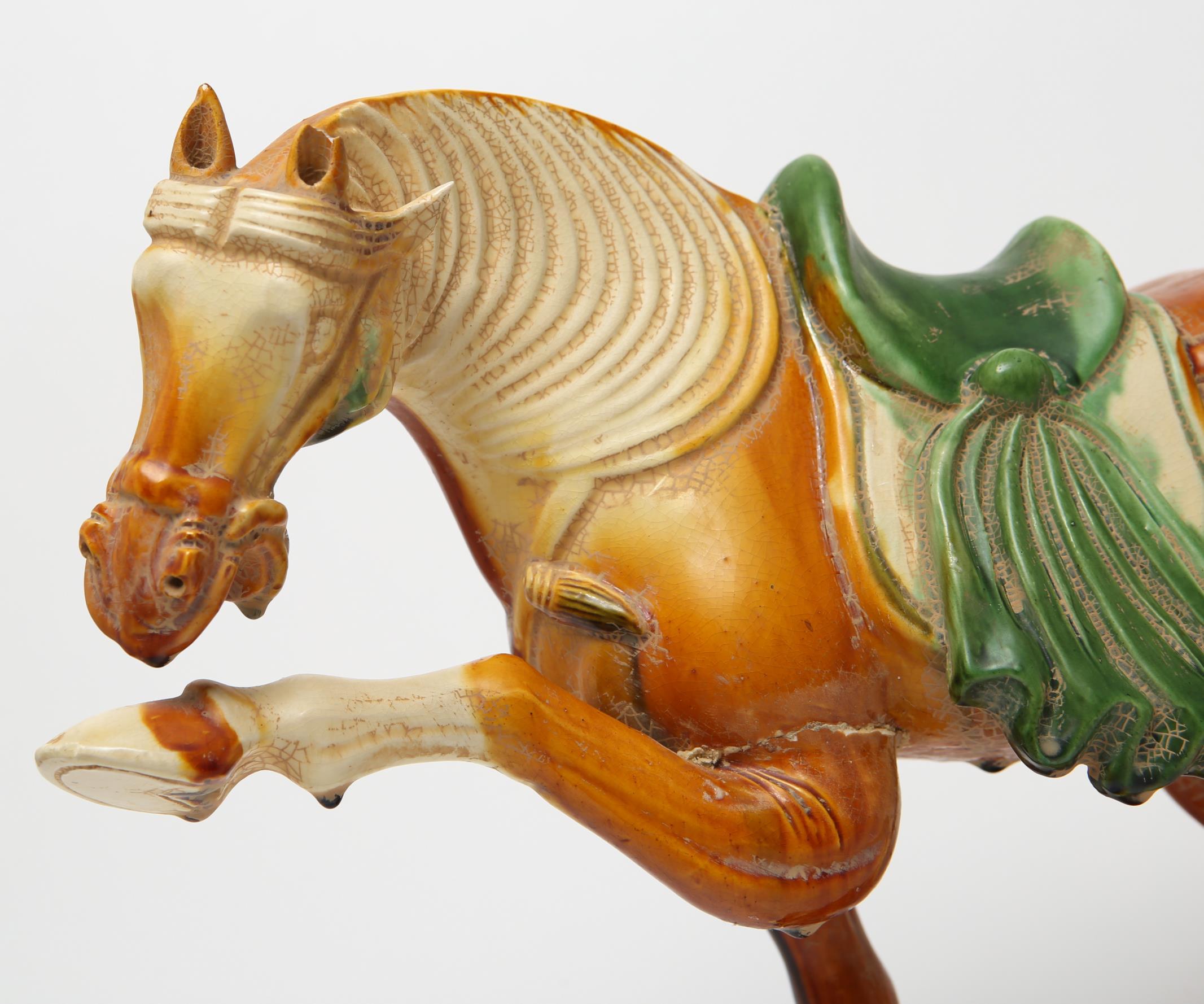 Chinese Tang Style Sancai Glazed Pottery Horse In Good Condition In New York, NY