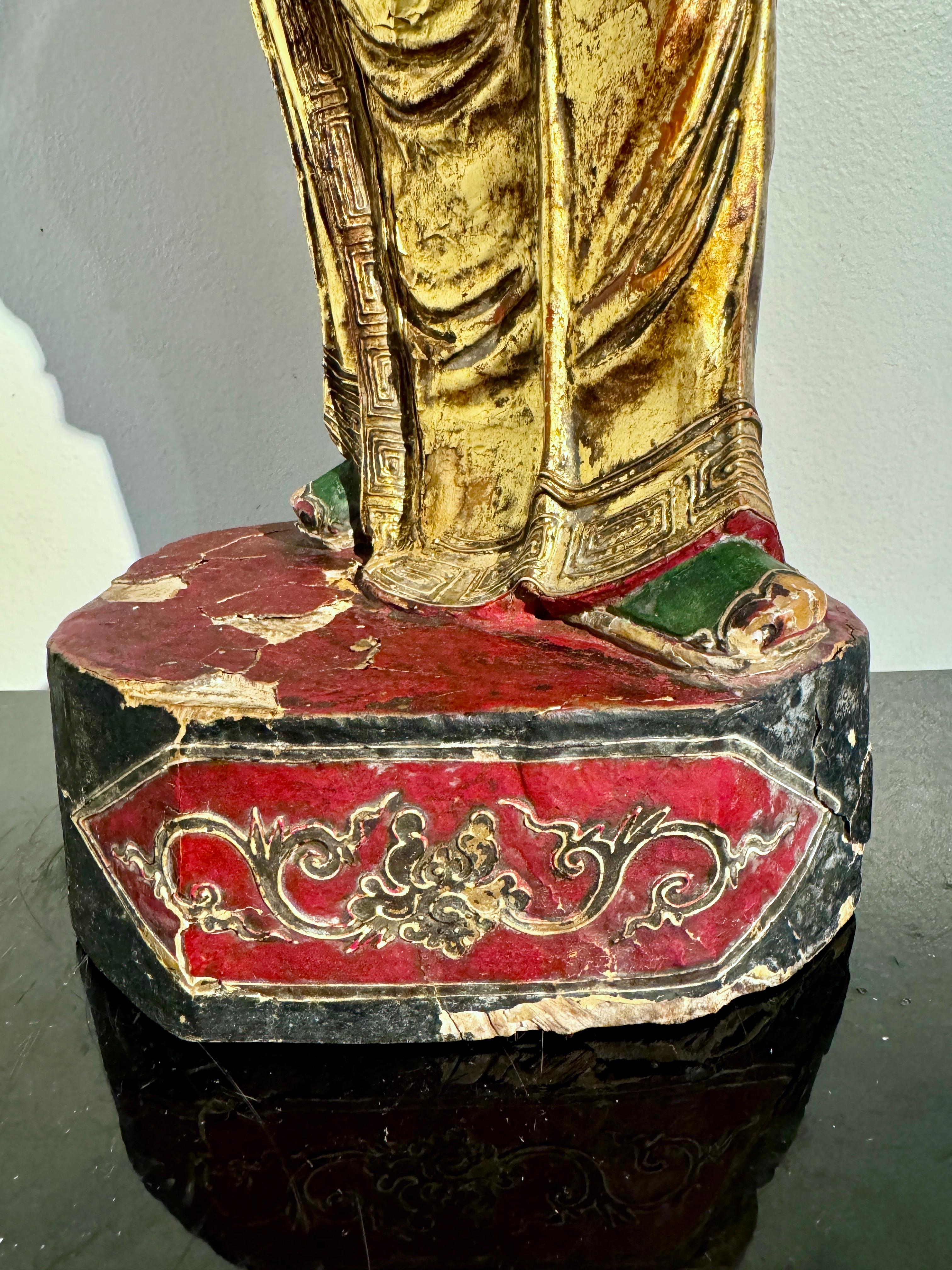 Chinesische taoistische Figur von Wenchang, späte Qing Dynasty, um 1900, China im Angebot 5