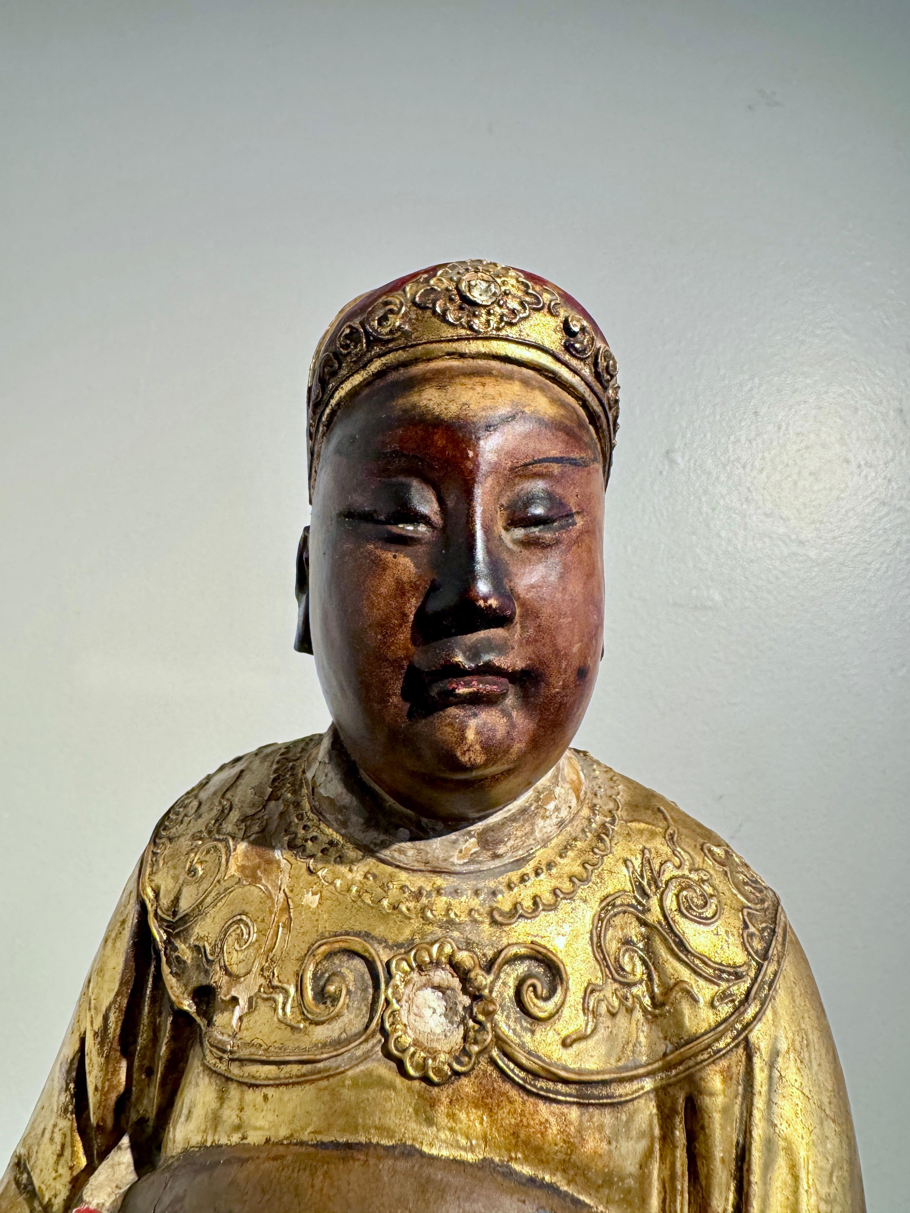 Chinesische taoistische Figur von Wenchang, späte Qing Dynasty, um 1900, China im Angebot 1