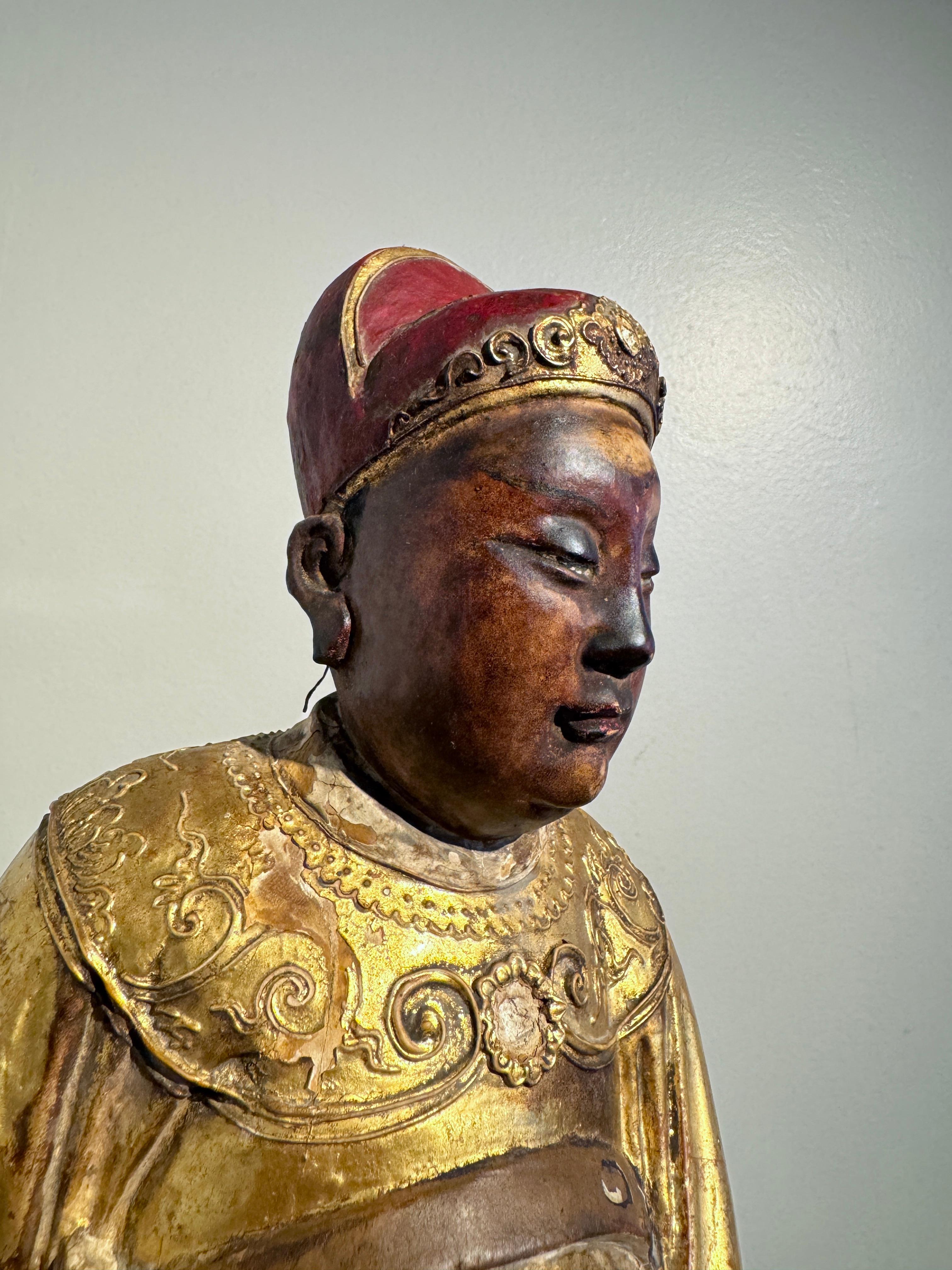Chinesische taoistische Figur von Wenchang, späte Qing Dynasty, um 1900, China im Angebot 2