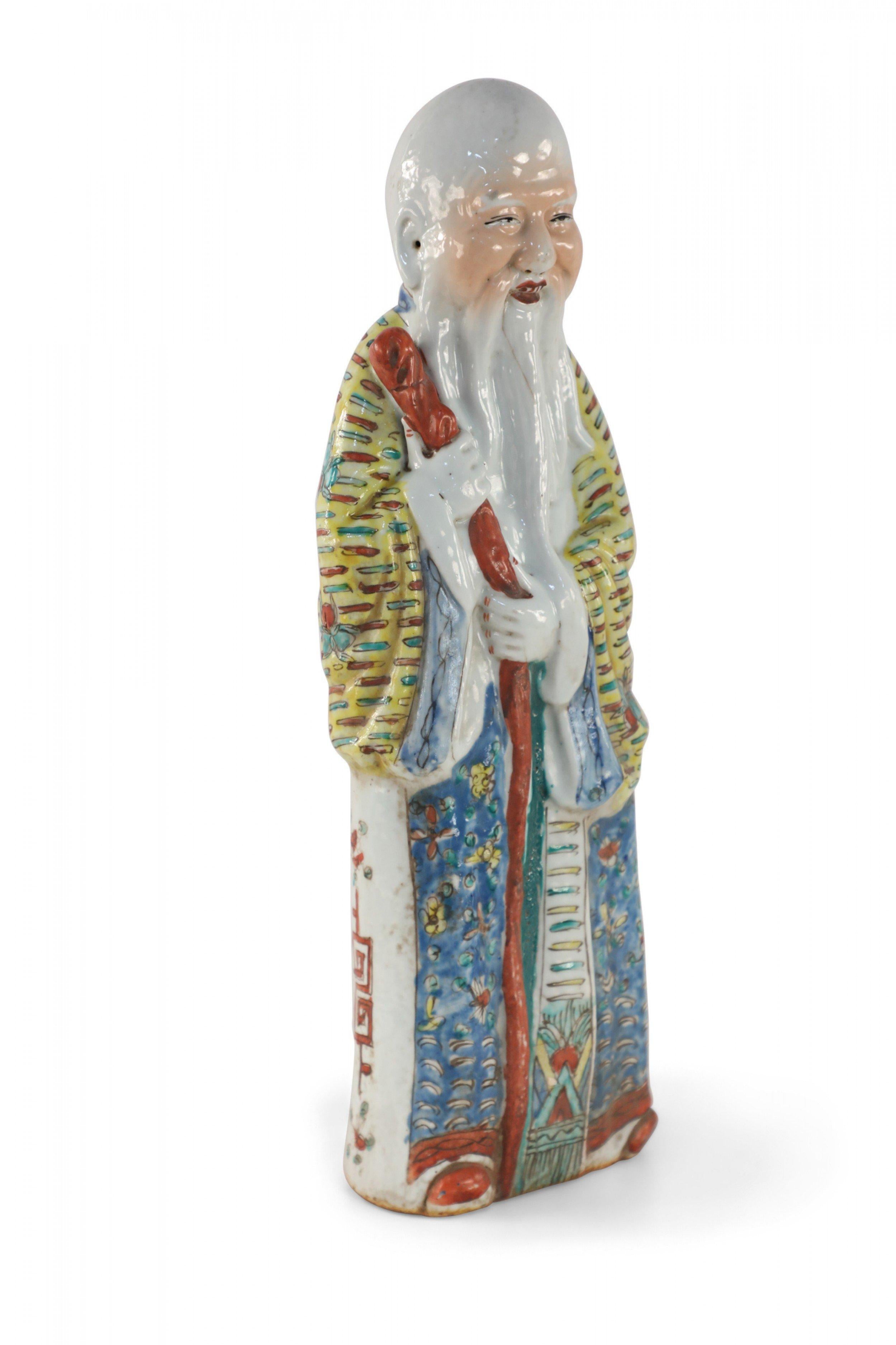 Figurilla de porcelana china taoísta Han Anciano Dios de la Longevidad Chino en venta
