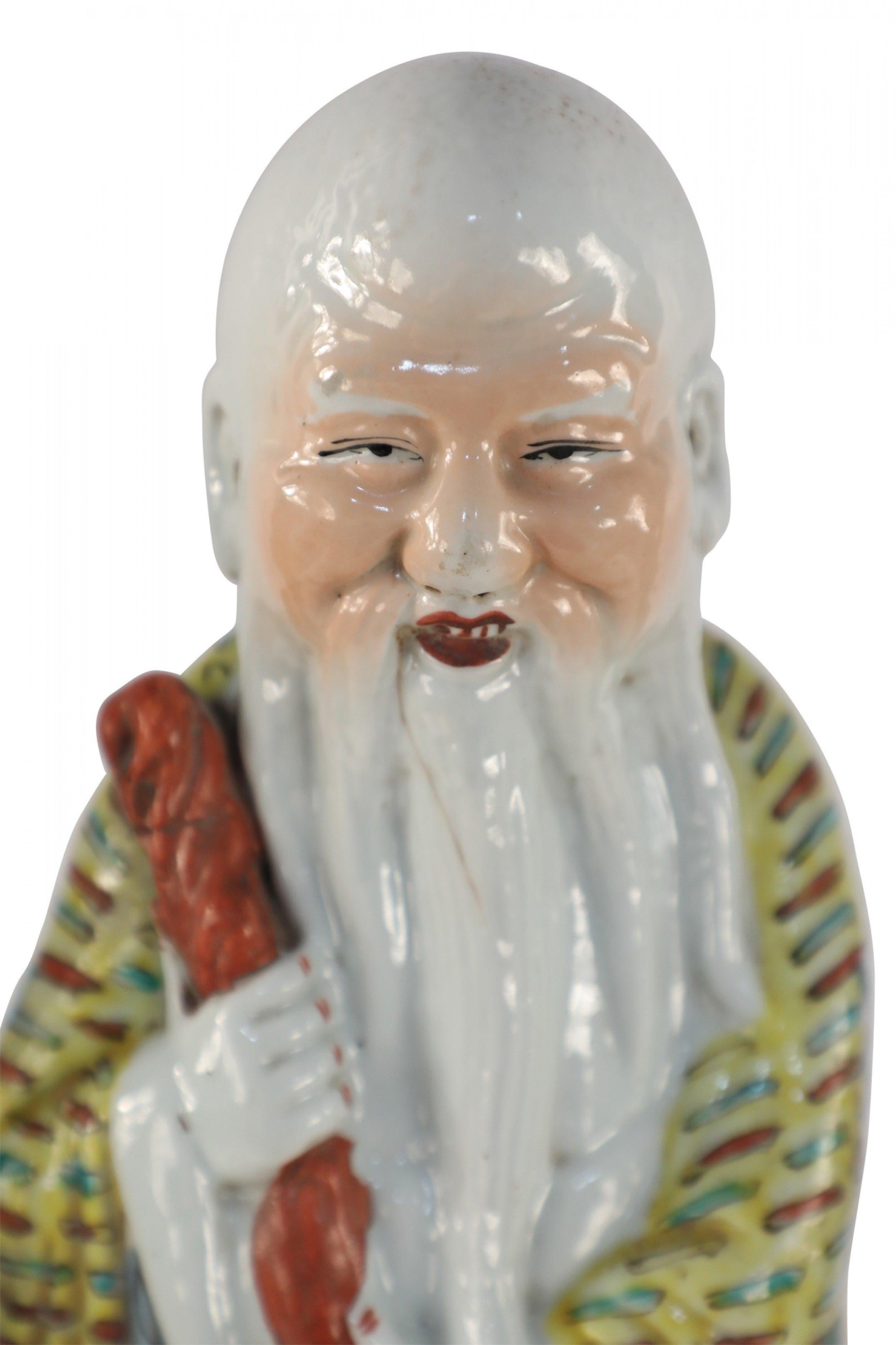 Figurilla de porcelana china taoísta Han Anciano Dios de la Longevidad siglo XX en venta
