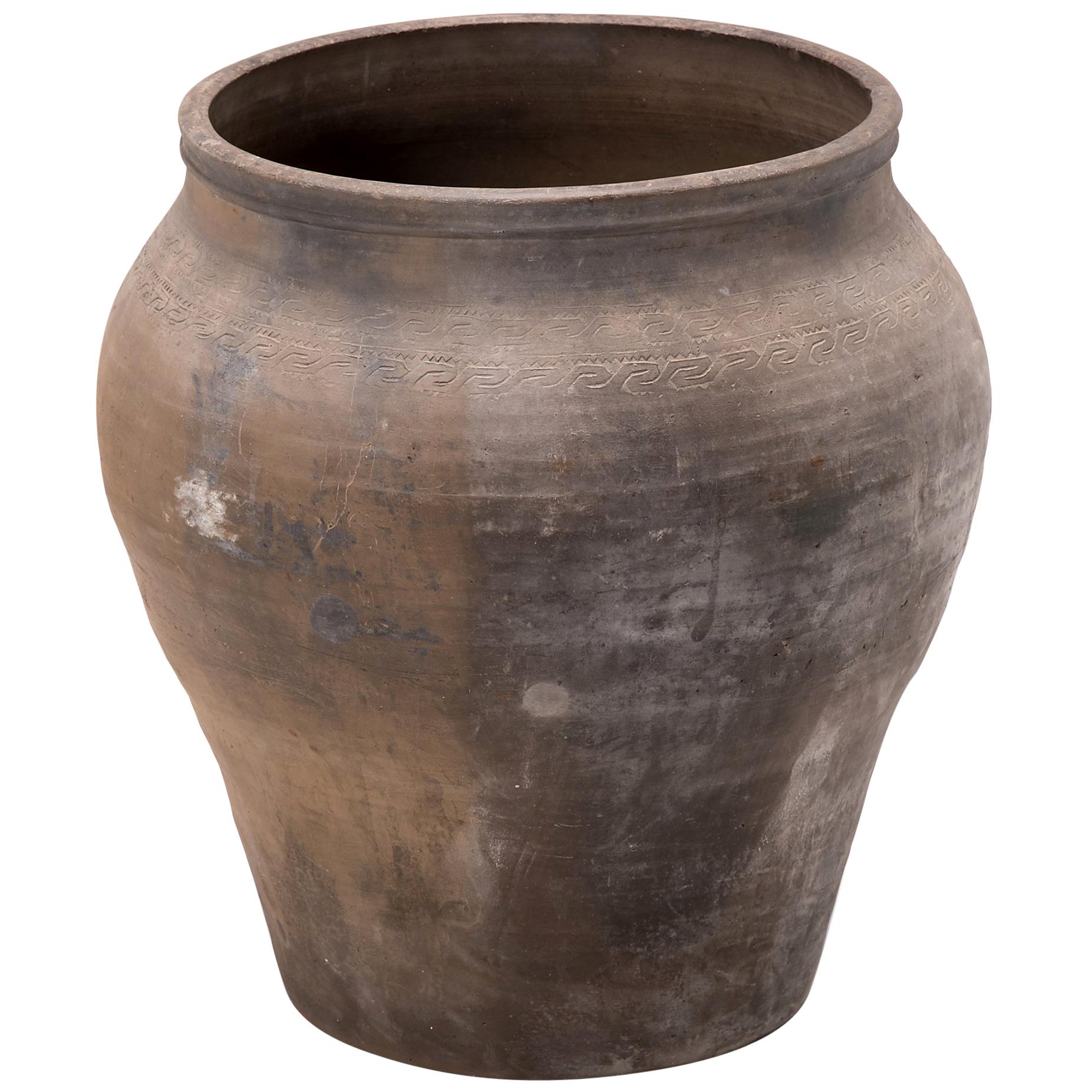 Chinese Tapered Terracotta Storage Jar