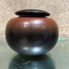 Chinese Tea Caddy Ginger Jar Vintage Studio Pottery signed