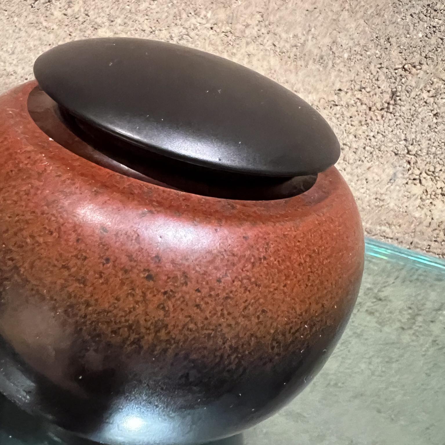 Chinese Tea Caddy Ginger Jar Vintage Studio Pottery signed 1