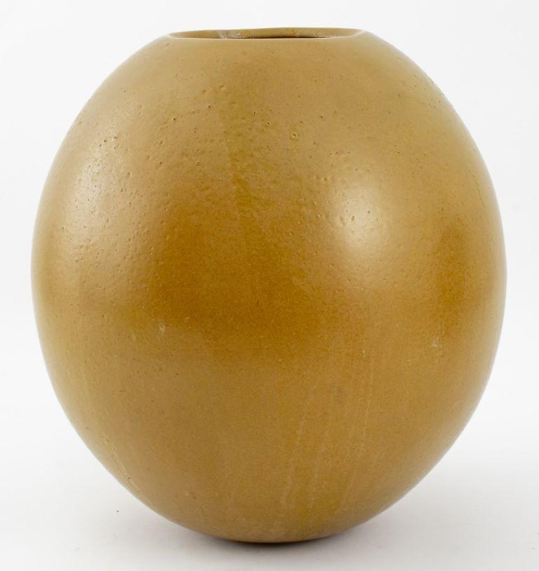Chinese Tea Dust Glazed Ceramic Floor Vase In Good Condition In New York, NY