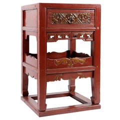 Table à thé chinoise, Wood Wood sculpté et polychrome, metal&wood, 19e siècle