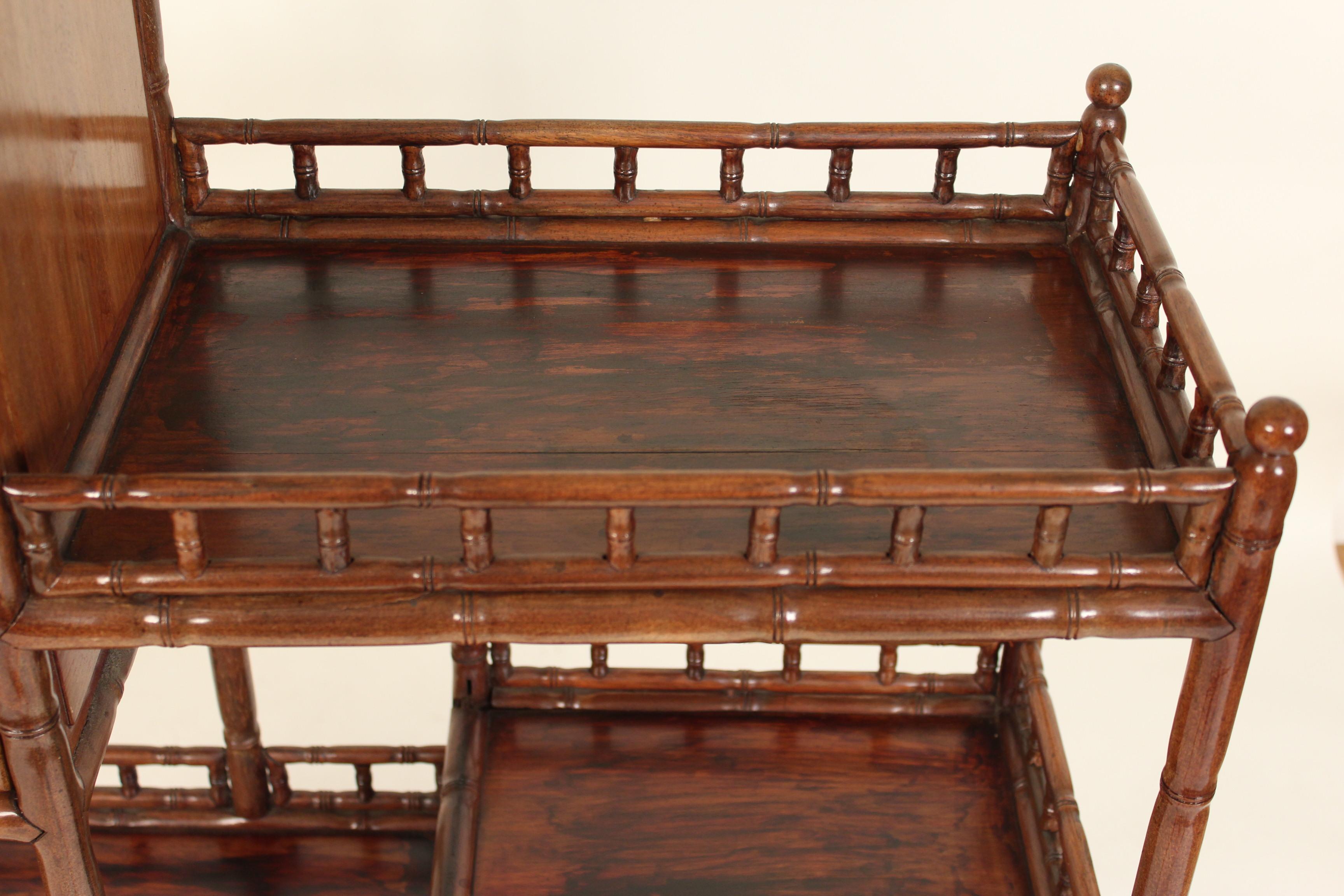 Chinese Teak Wood Étagère 1