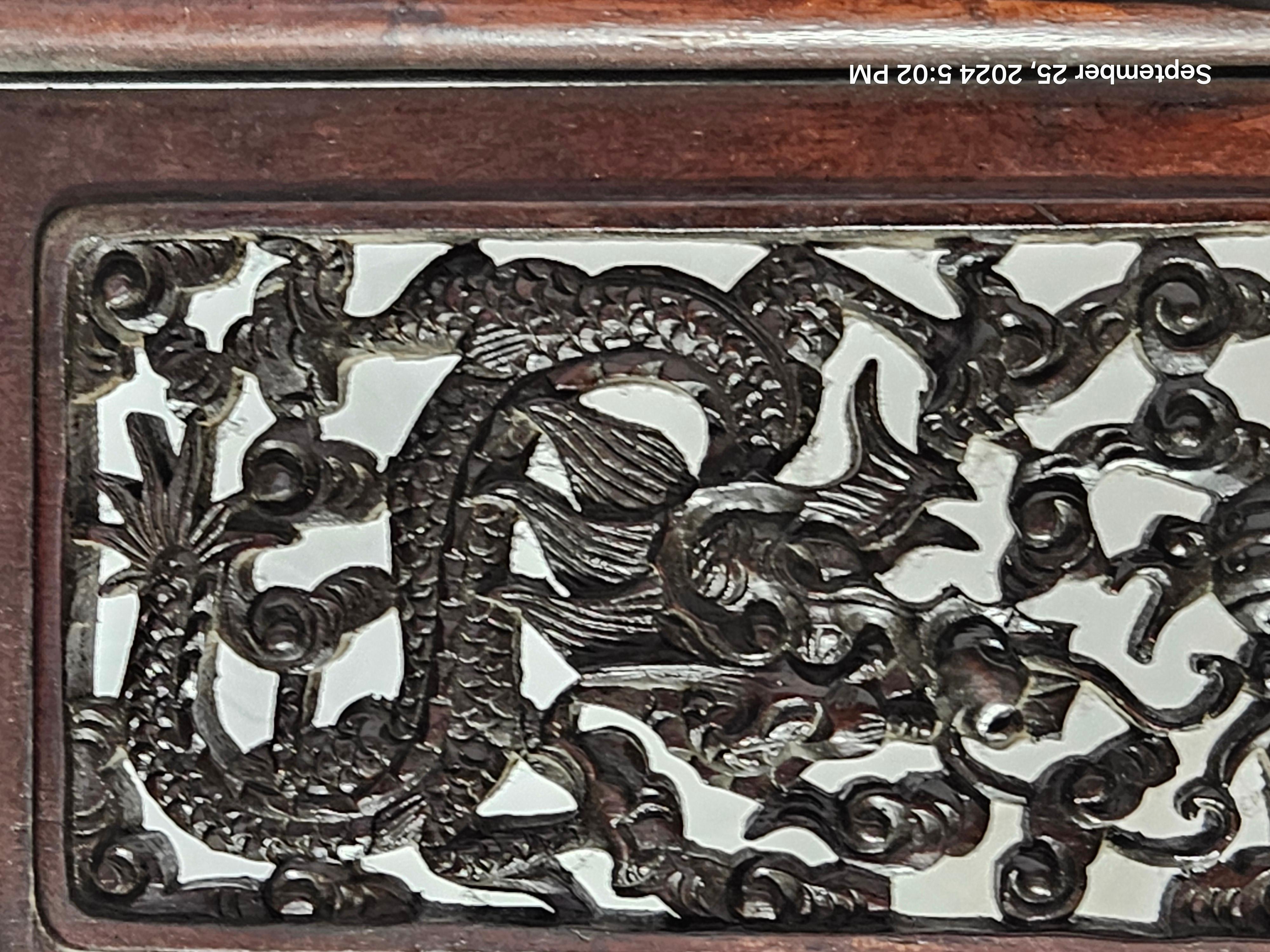 Chinese Temple Bell (20th C.) on Antique Wood Stand (18th C.) For Sale 5
