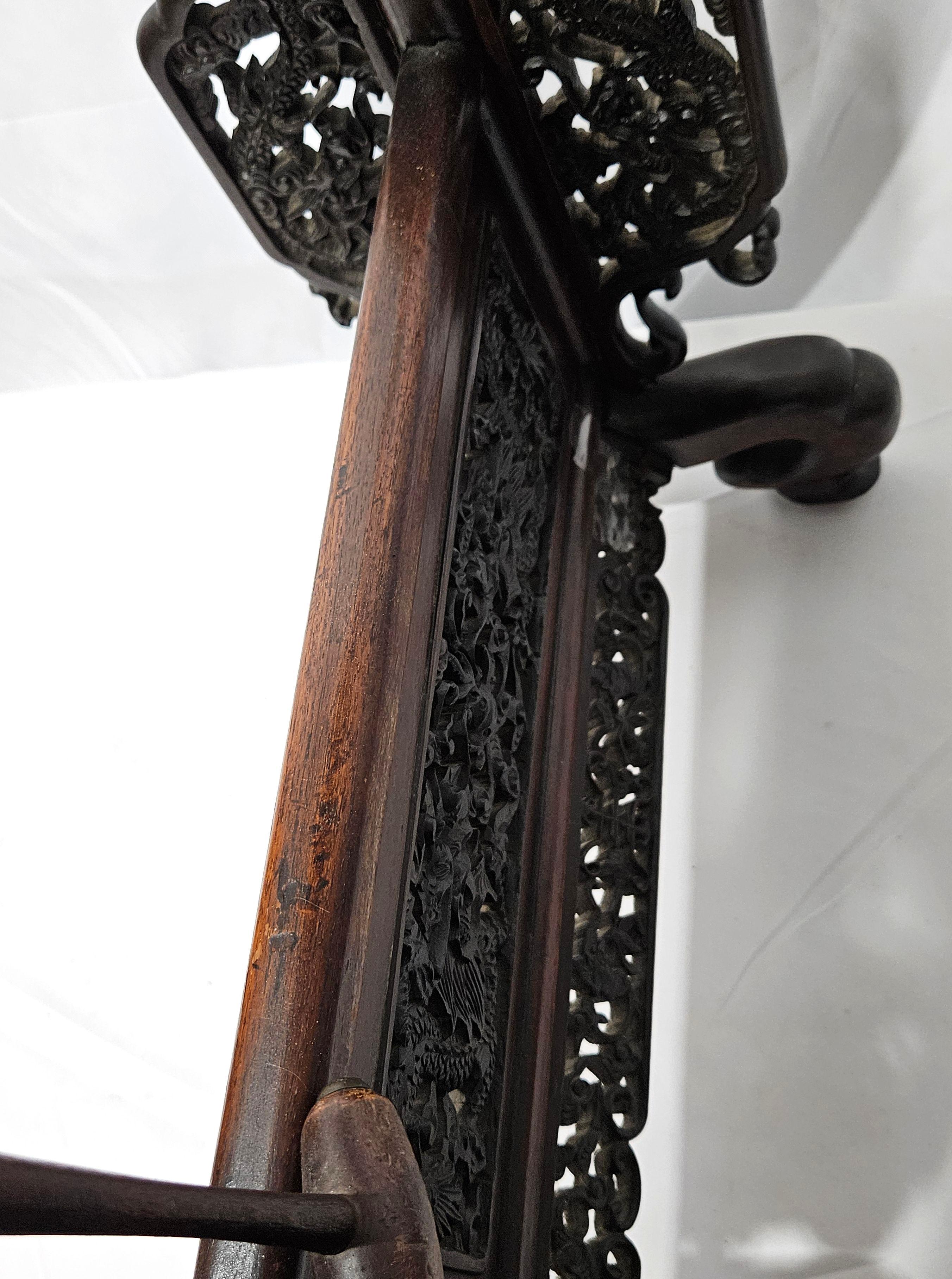 Chinese Temple Bell (20th C.) on Antique Wood Stand (18th C.) For Sale 13
