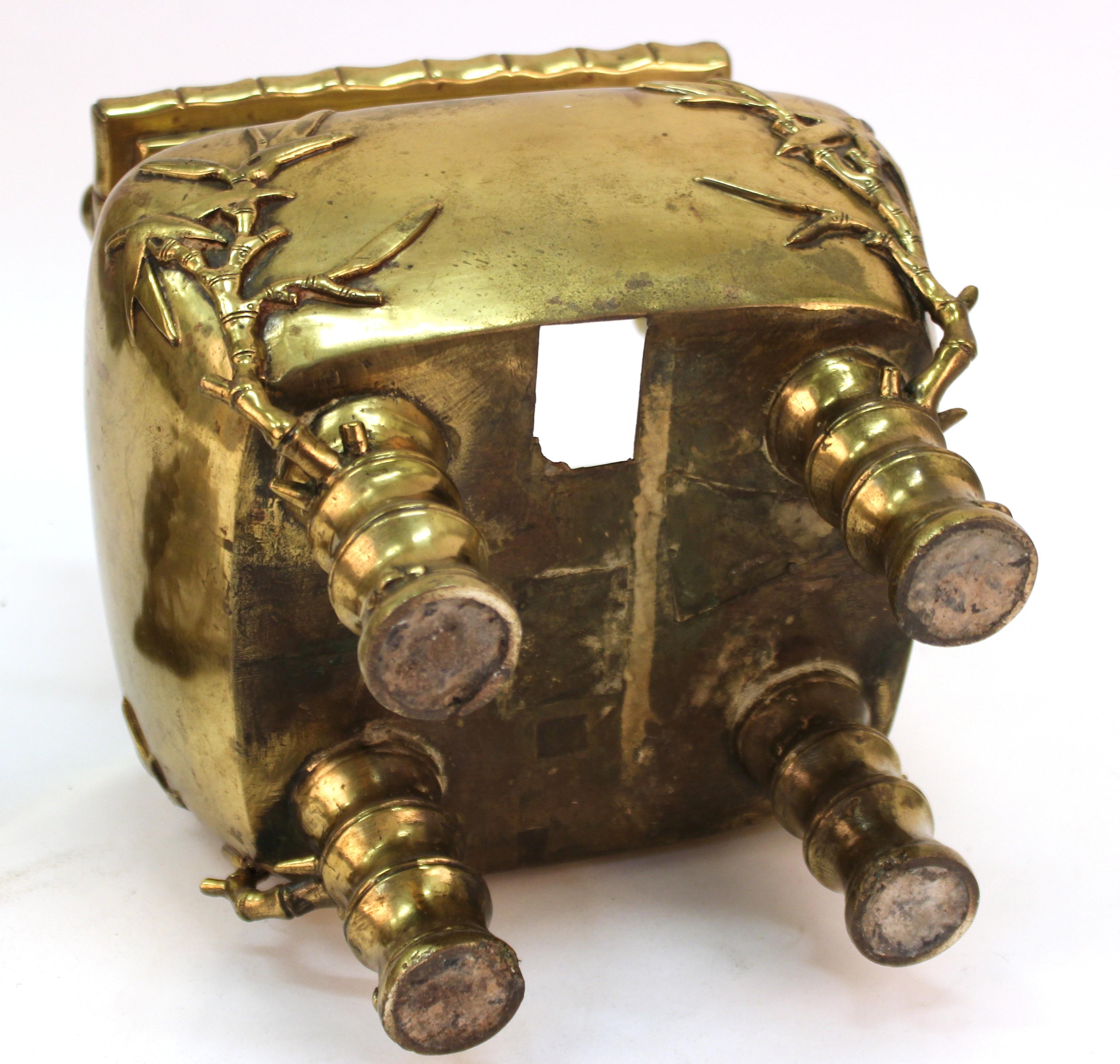 Chinese Temple Incense Burner in Gilt Brass 5