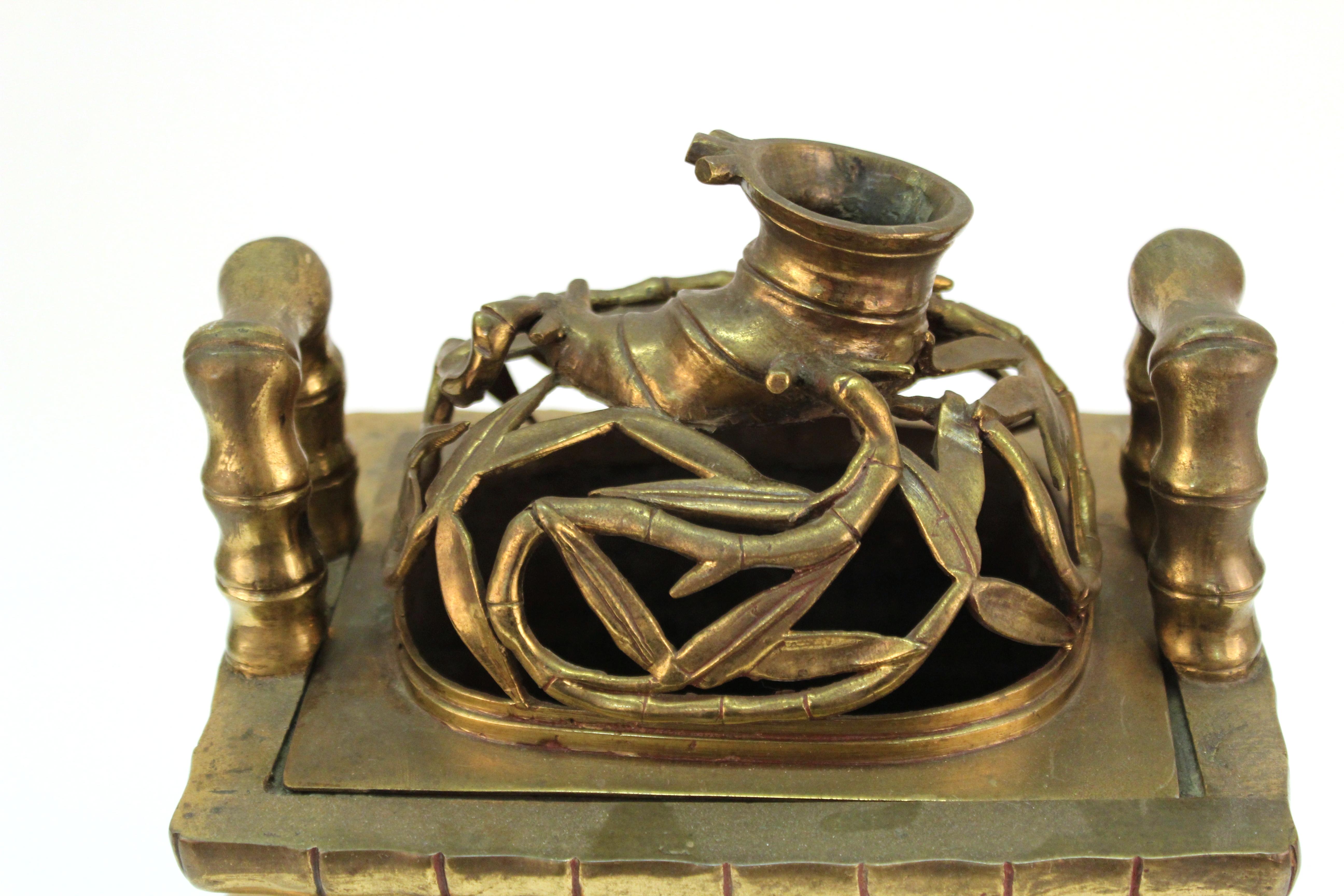 Chinese Export Chinese Temple Incense Burner in Gilt Brass