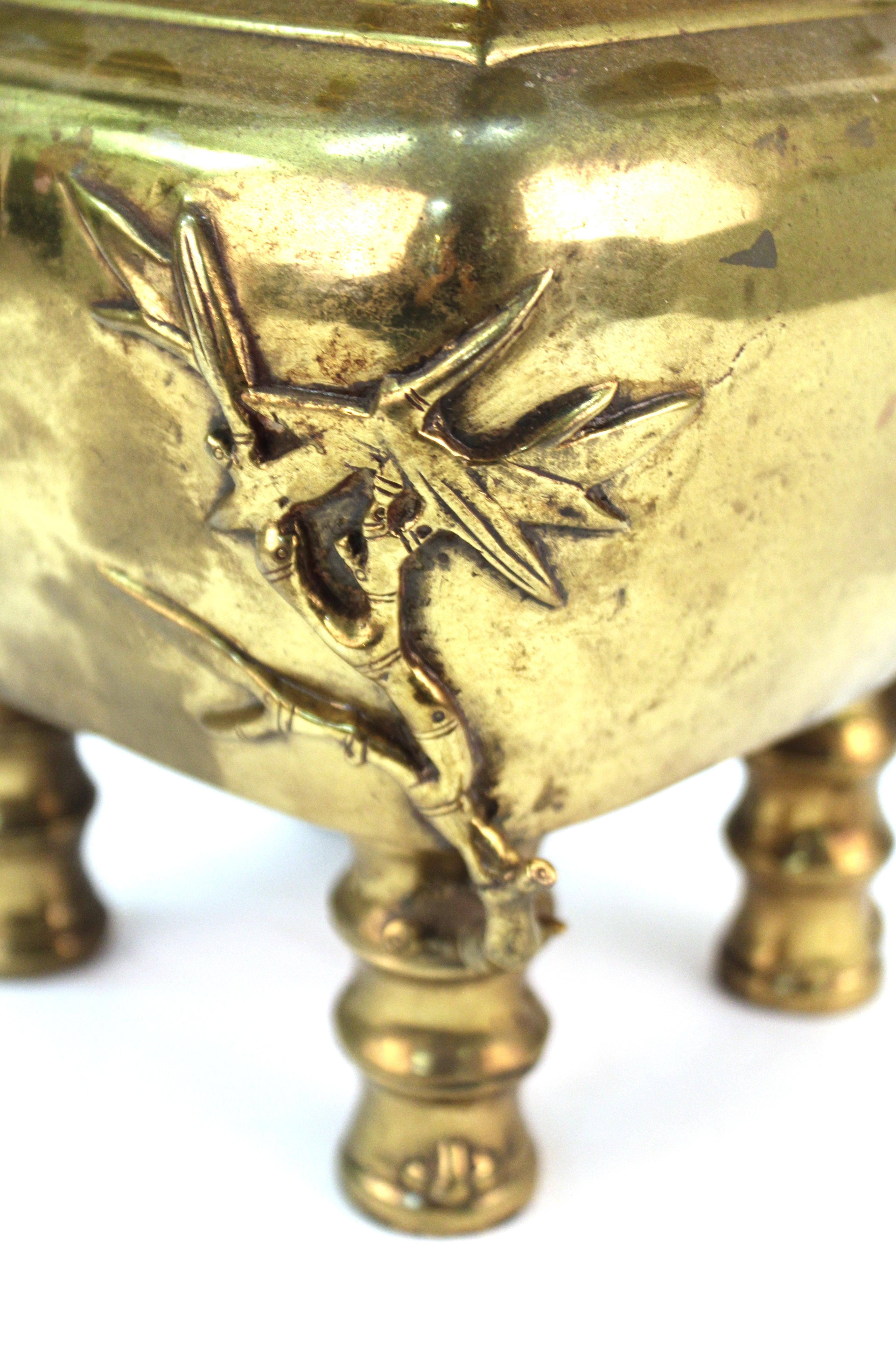 Chinese Temple Incense Burner in Gilt Brass 1