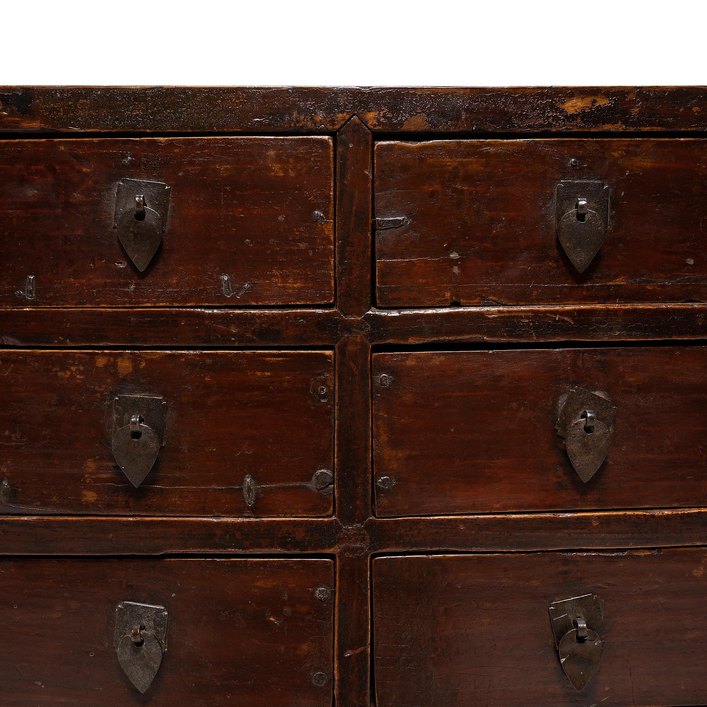 Lacquered Chinese Ten Drawer Apothecary Chest, c. 1850