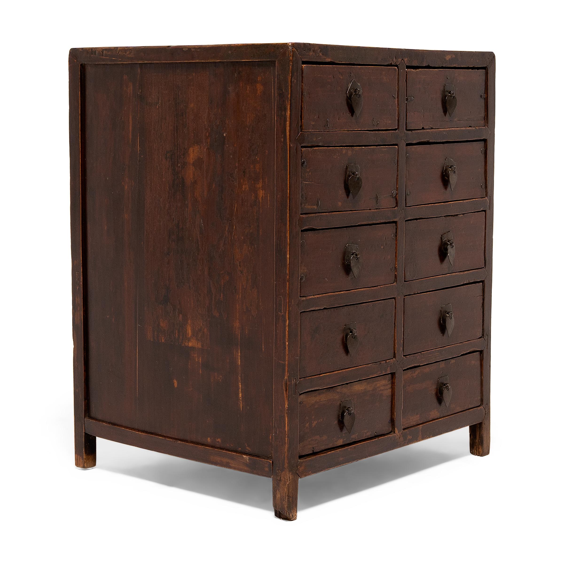 Chinese Ten Drawer Apothecary Chest, c. 1850 In Good Condition In Chicago, IL