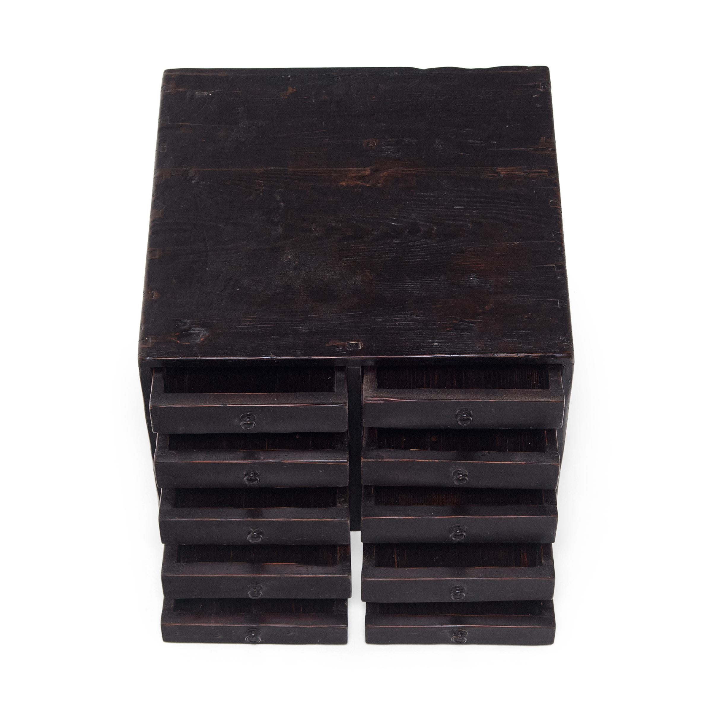 Chinese Ten Drawer Document Box, c. 1900 In Good Condition In Chicago, IL