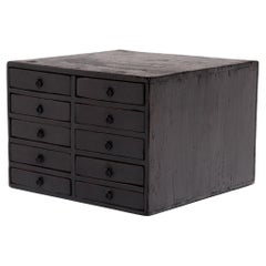 Used Chinese Ten Drawer Document Box, c. 1900