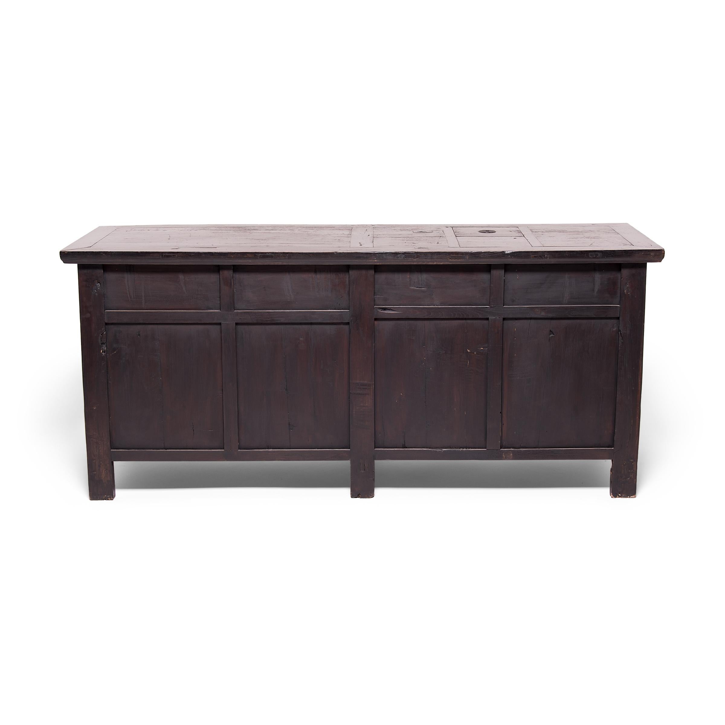 Qing Chinese Ten-Drawer Lacquered Sideboard, c. 1900 For Sale