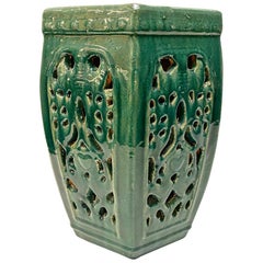 Chinese Terracotta Green Glazed Garden Seat