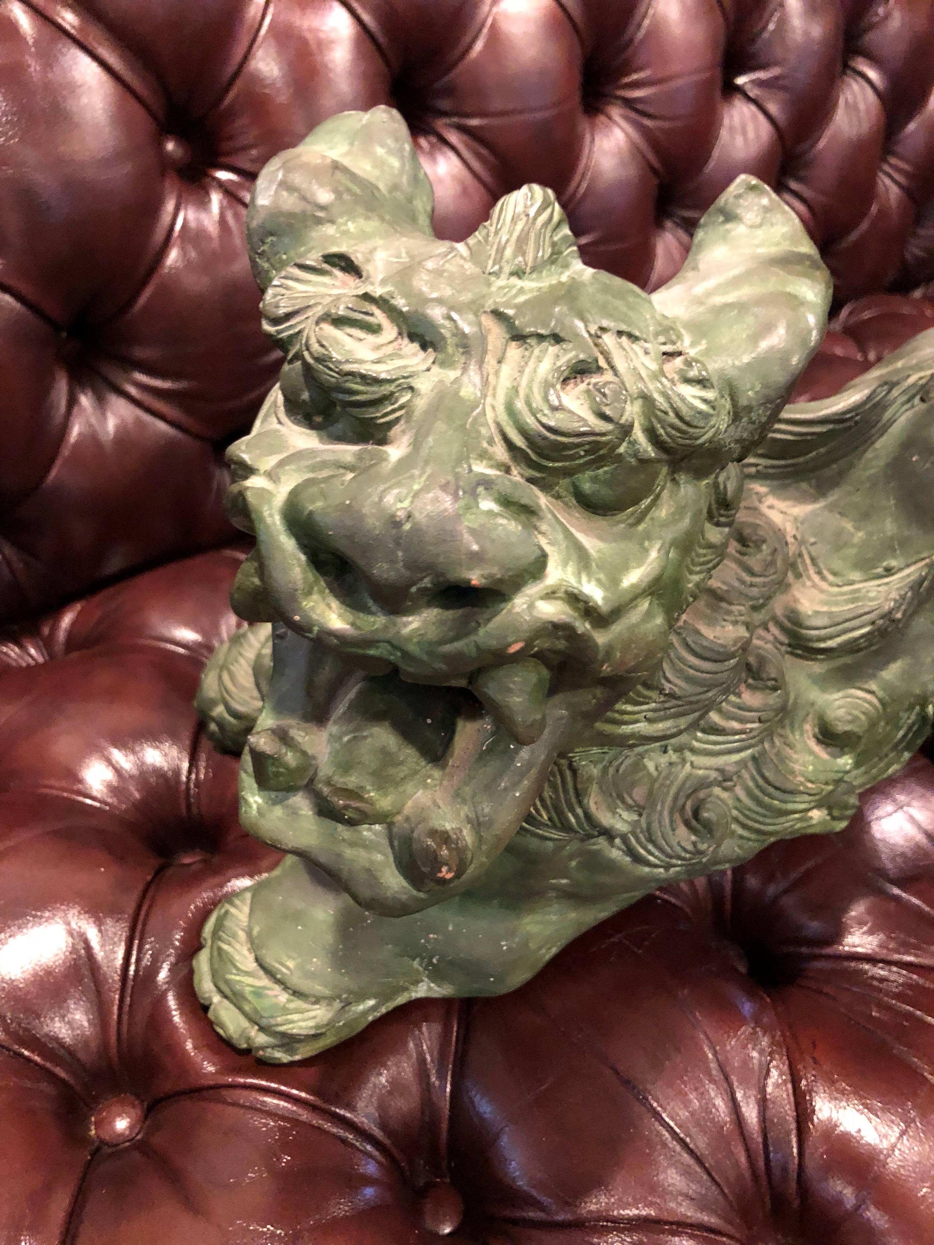 Chinese Terracota Foo Dog In Good Condition In Redding, CT