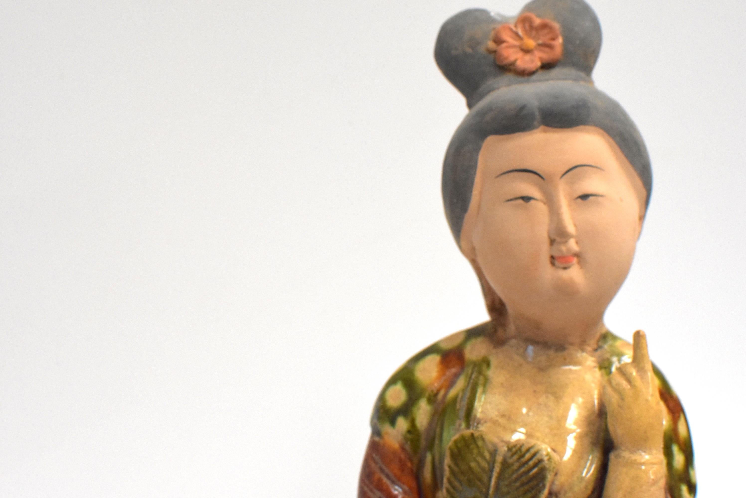 Chinese Terracotta Court Lady with a Fan Tang Style 7